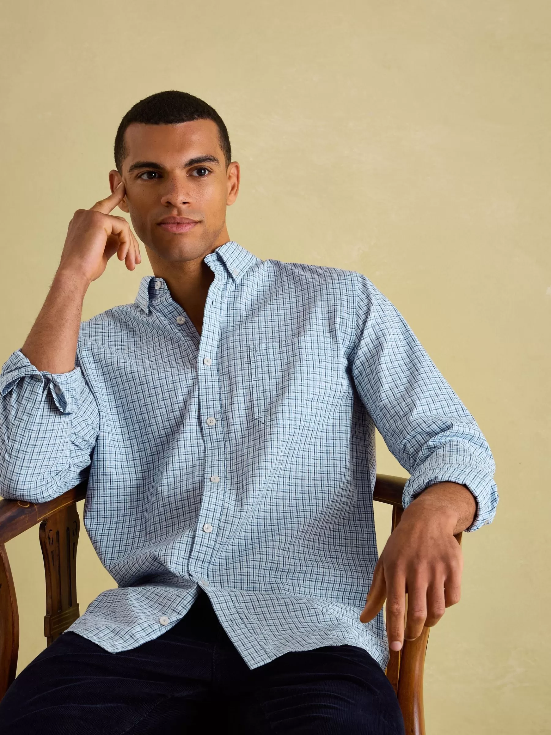 Joules Abbott Blue Checked Cotton Poplin Shirt BlueChecked Online