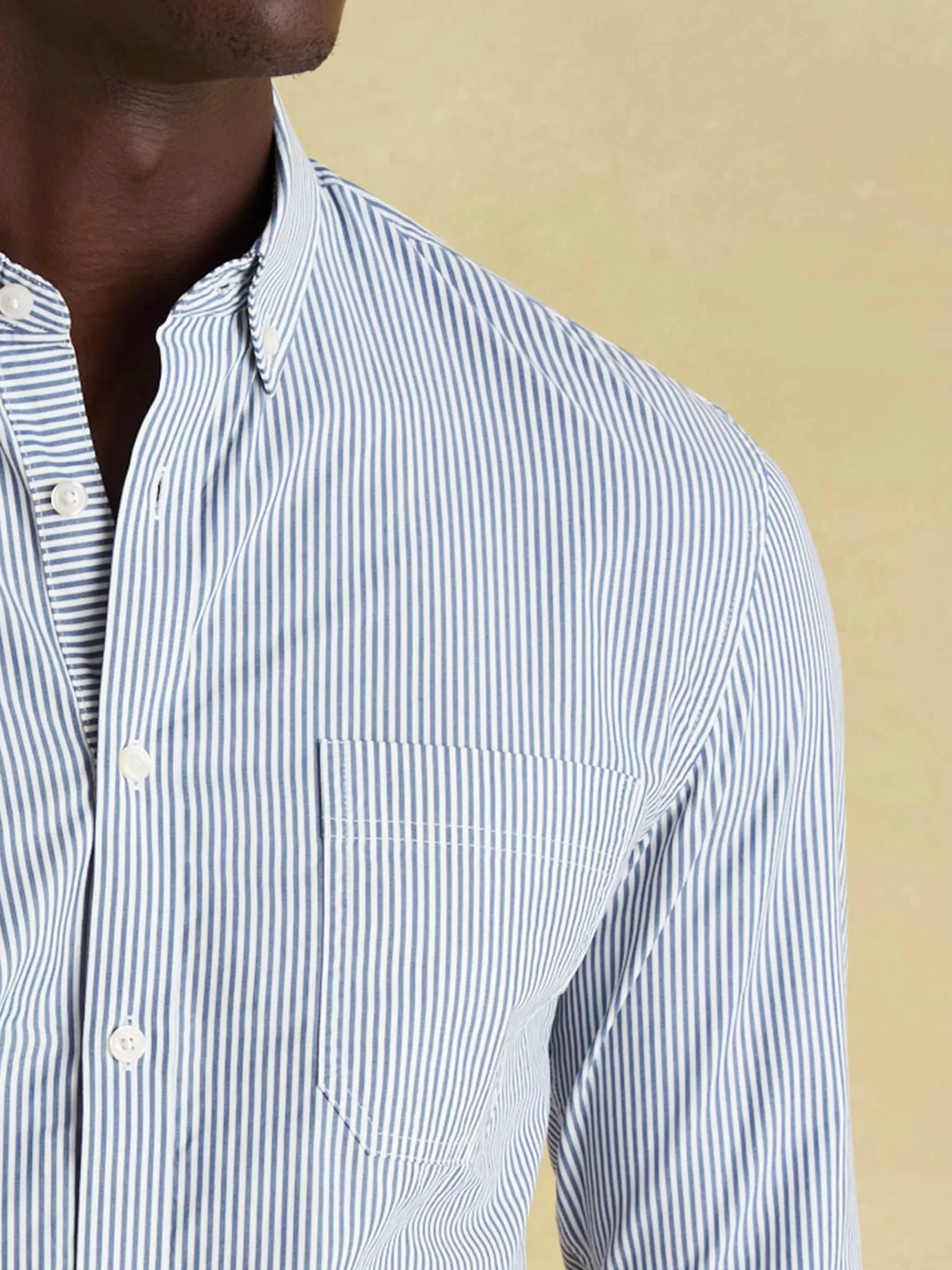 Joules Abbott Blue Pinstriped Cotton Poplin Shirt BluePinstriped Store