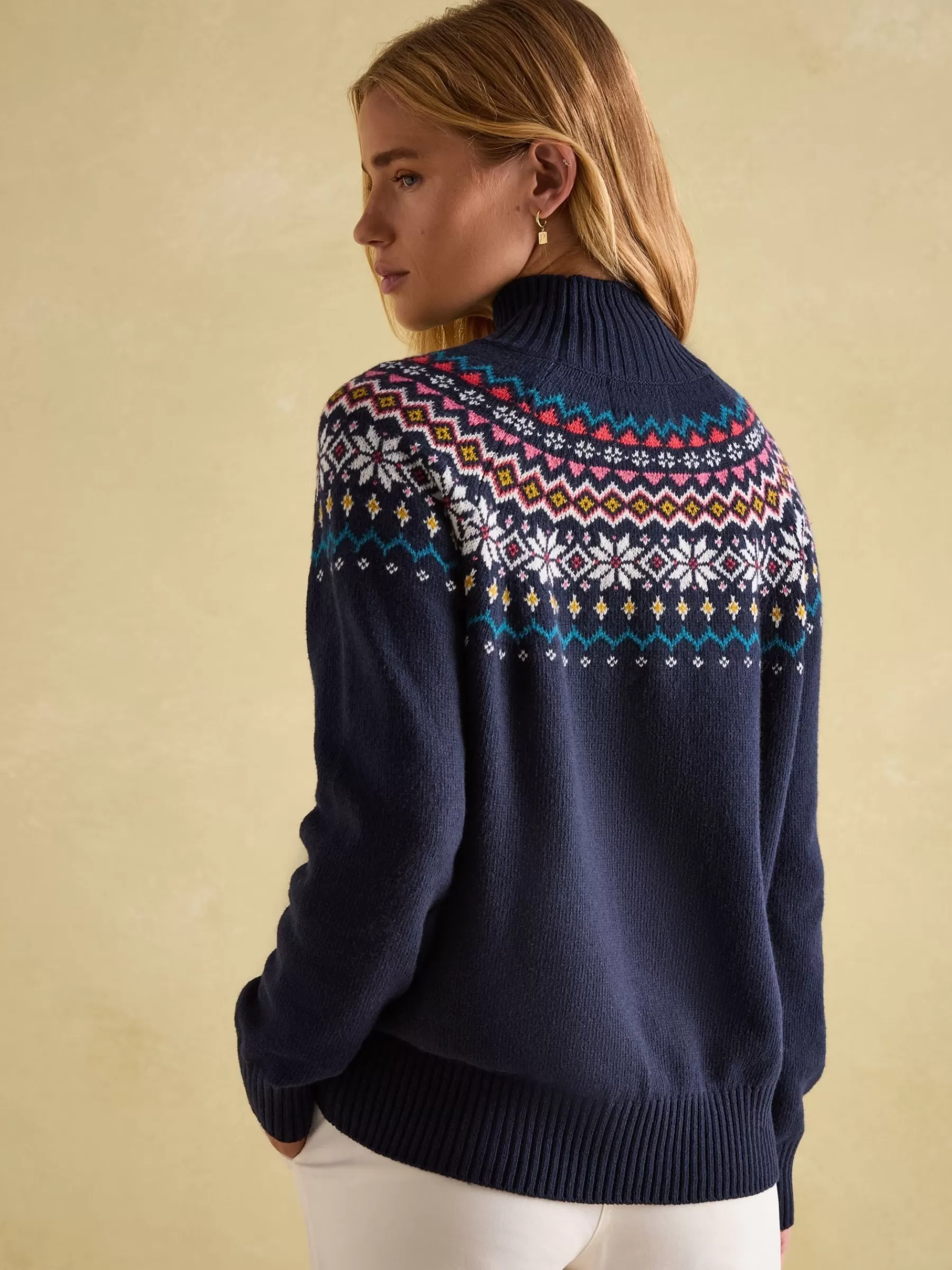 Joules Alba Fair Isle Jumper Navy Cheap