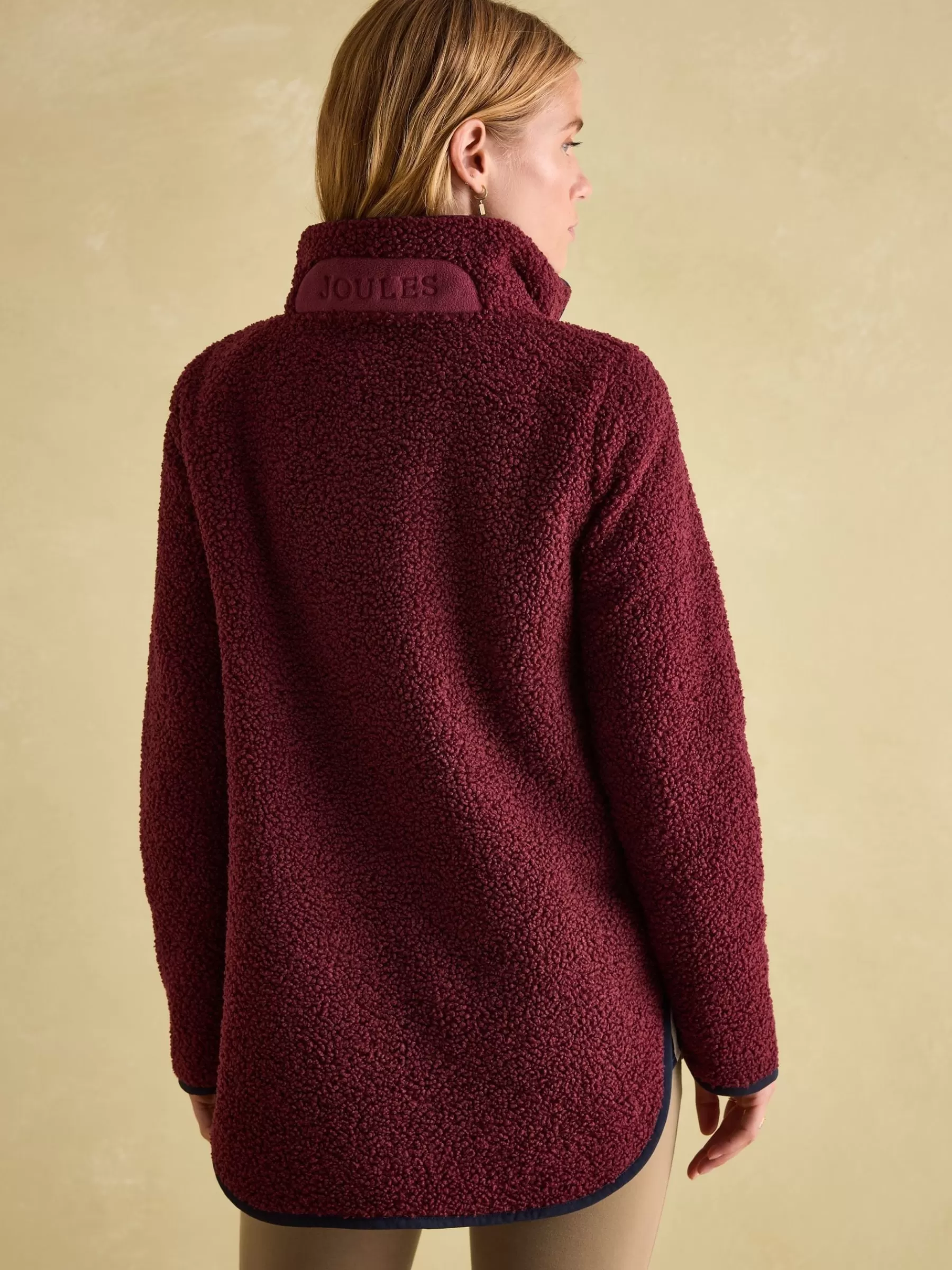 Joules Aldeburgh Quarter Zip Fleece Burgundy Cheap