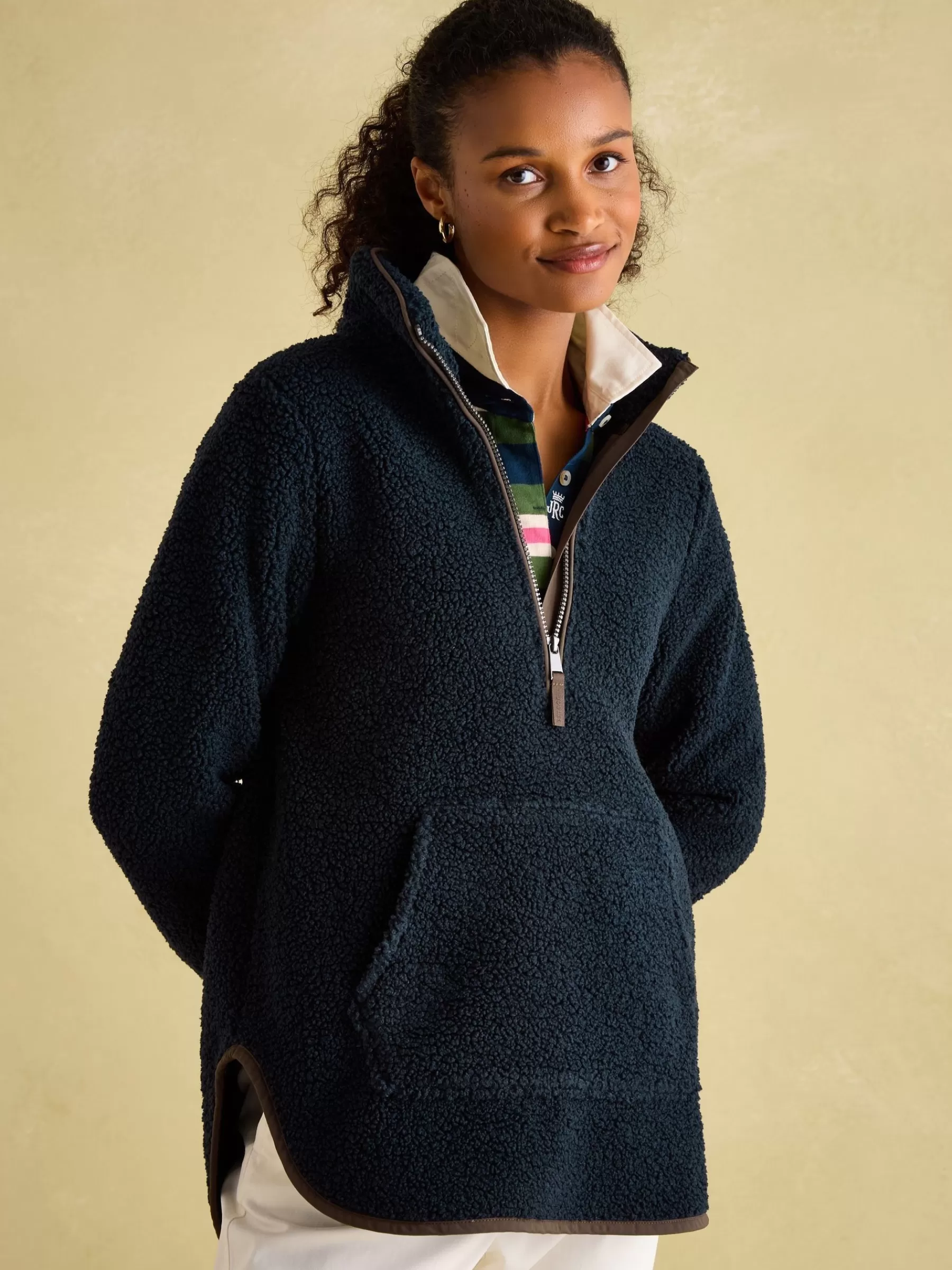 Joules Aldeburgh Quarter Zip Fleece Navy Fashion