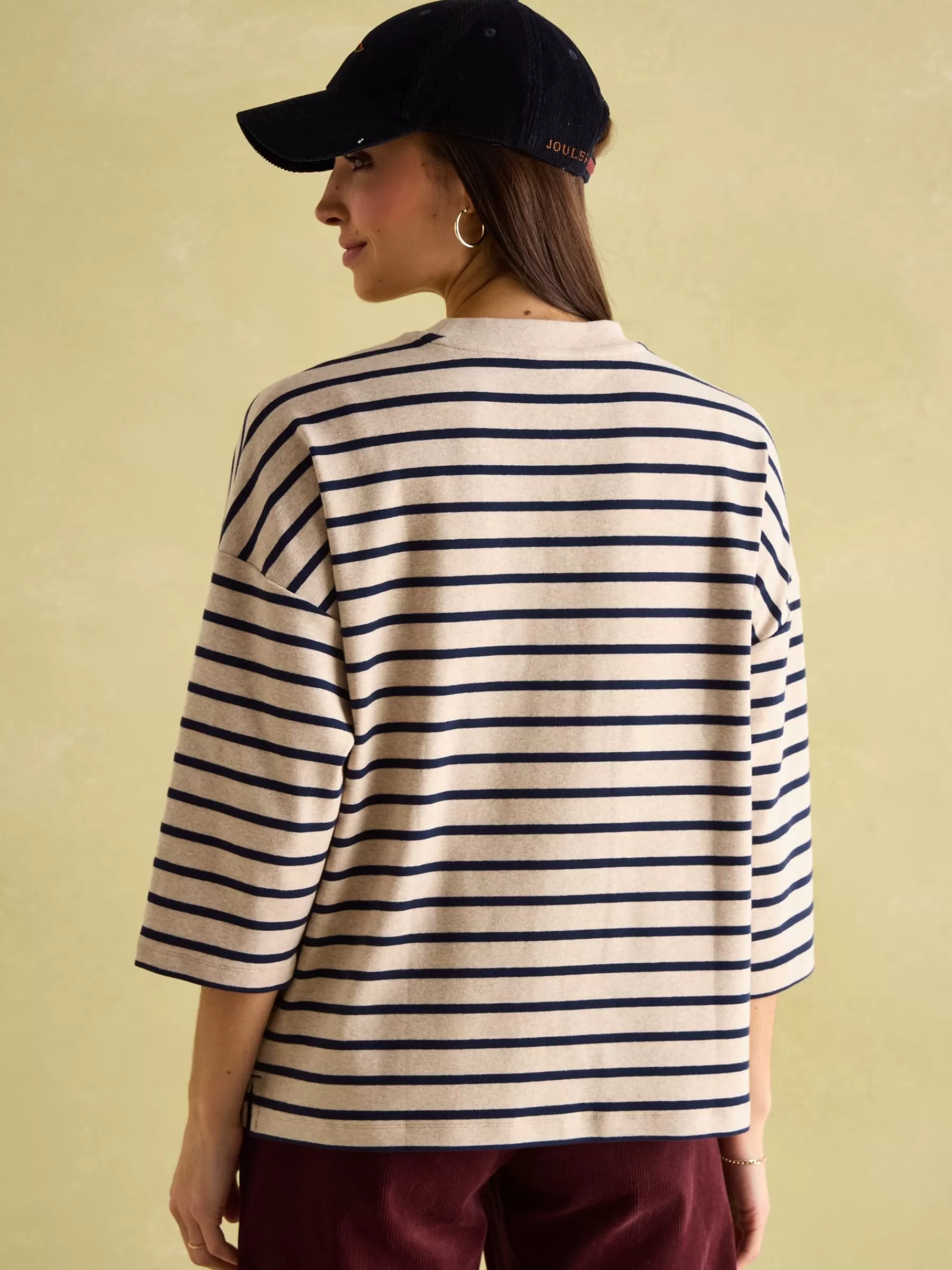 Joules Amelia Top with 3/4 Length Sleeves Oat Sale