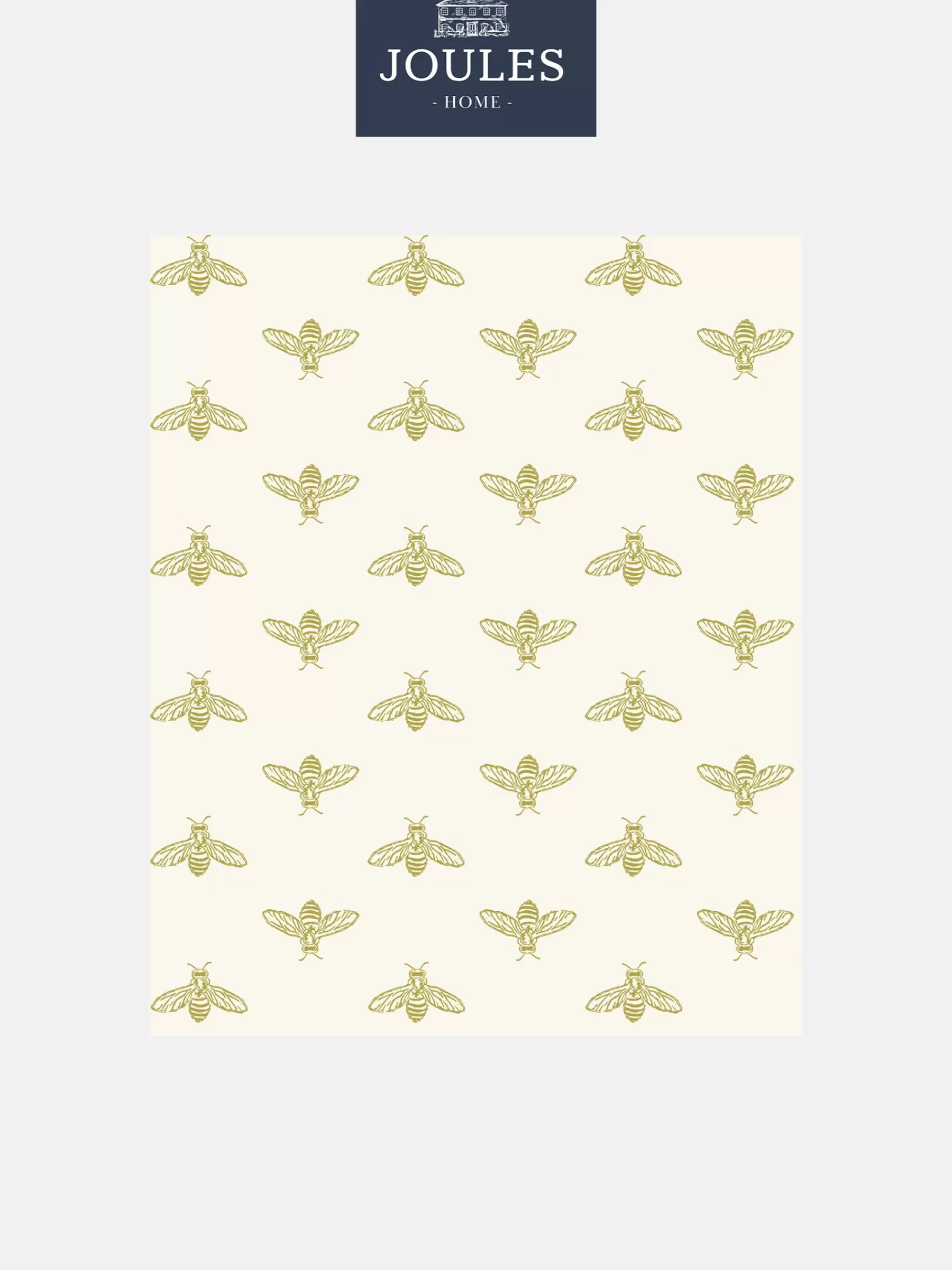 Joules Antique Gold Block Print Bee 10M Wallpaper AntiqueGold Sale