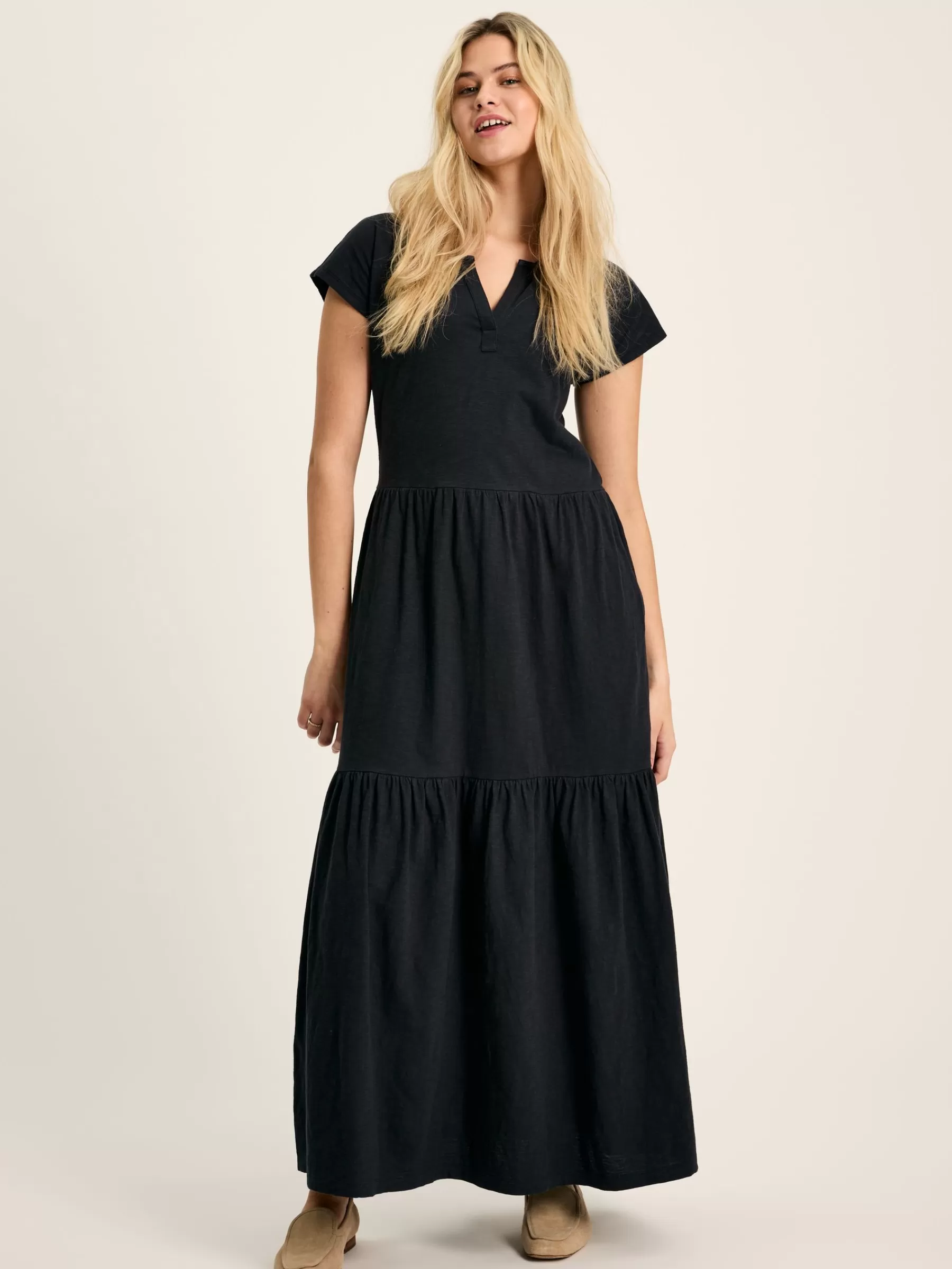 Joules Ariana Jersey Tiered Dress Navy Outlet