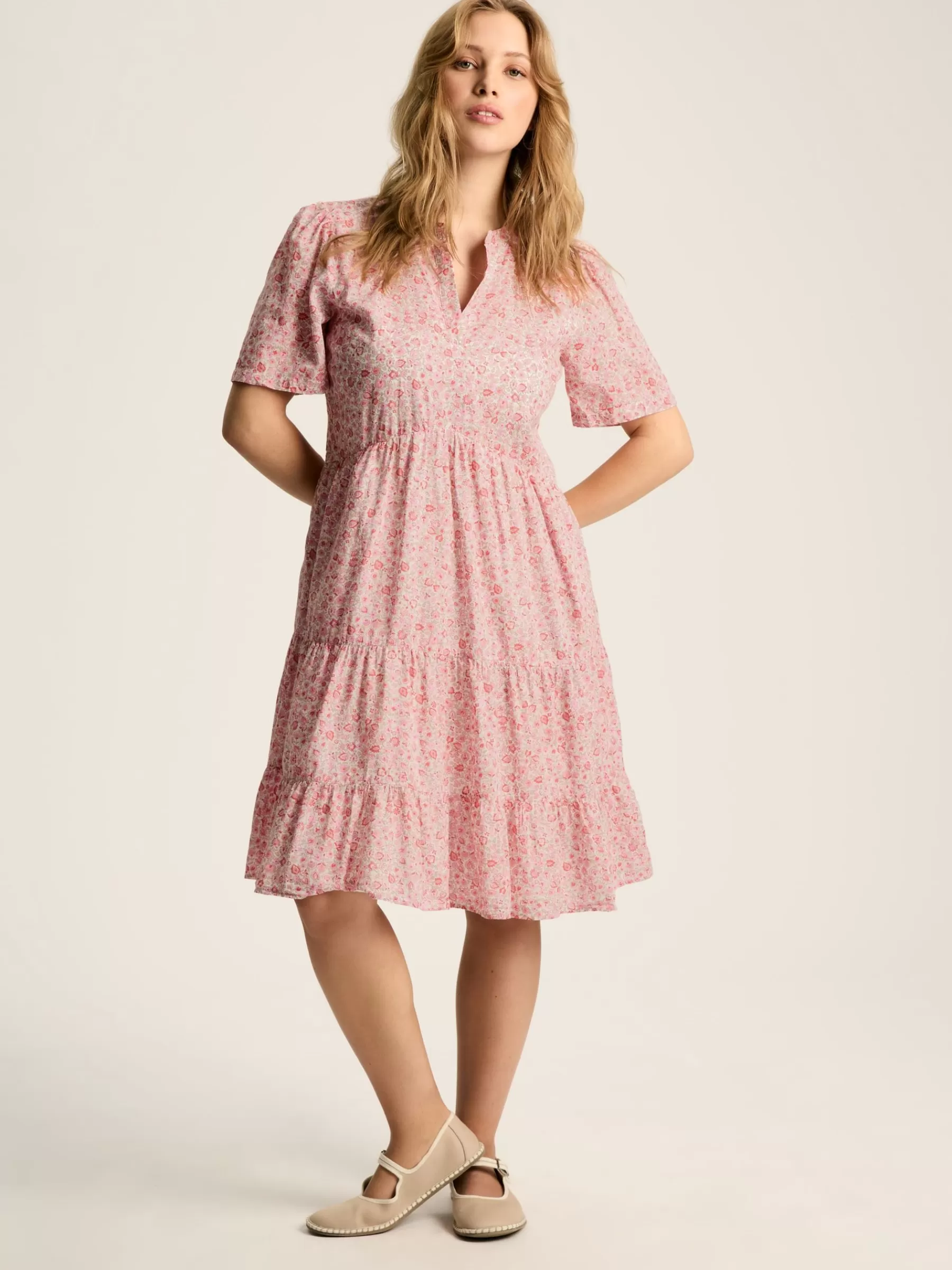 Joules Ariella Cotton Dress Pink Shop