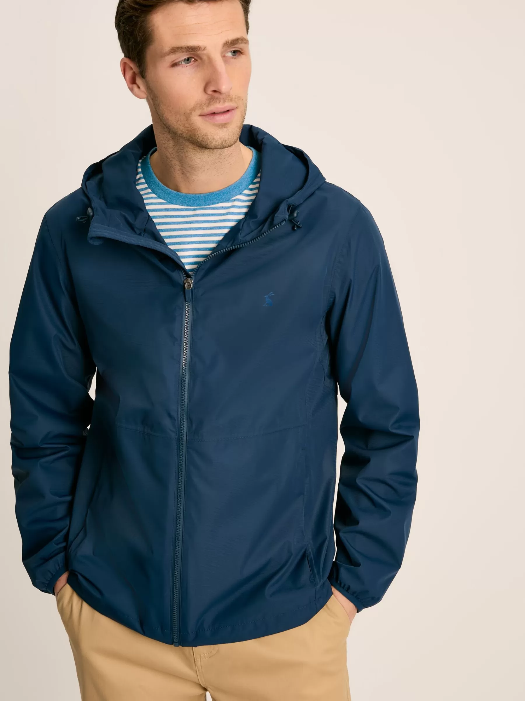 Joules Arlow Navy Blue Lightweight Waterproof Coat NavyBlue Best