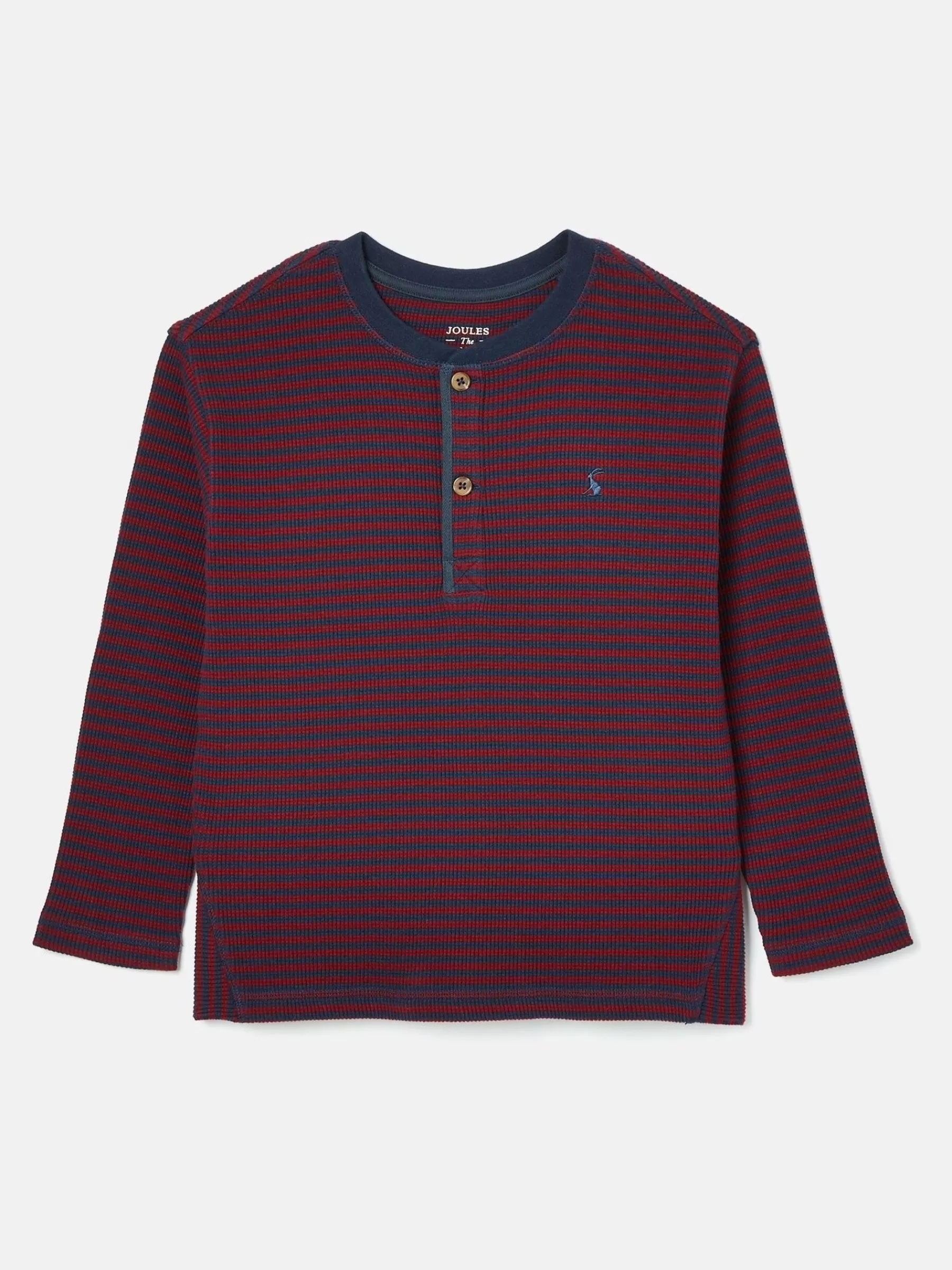 Joules Arthur Berry Red & Navy Stripe Henley Top BerryRed&NavyStripe Outlet