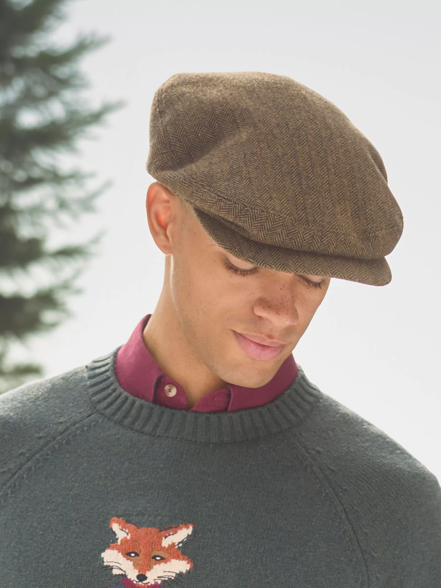 Joules Ashby Flat Cap Brown Discount