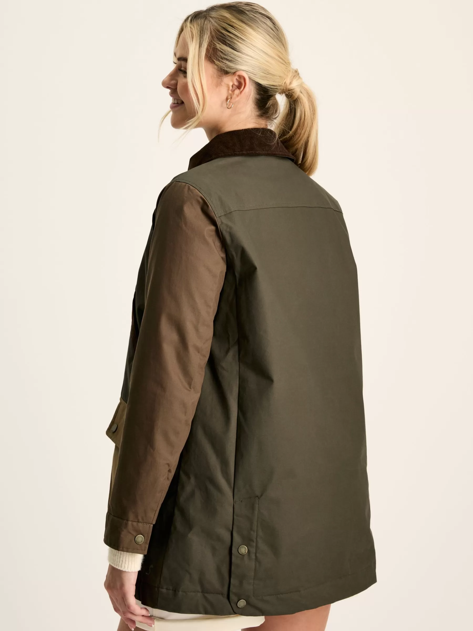 Joules Banbury Showerproof Dry Wax Coat Brown/Khaki Store