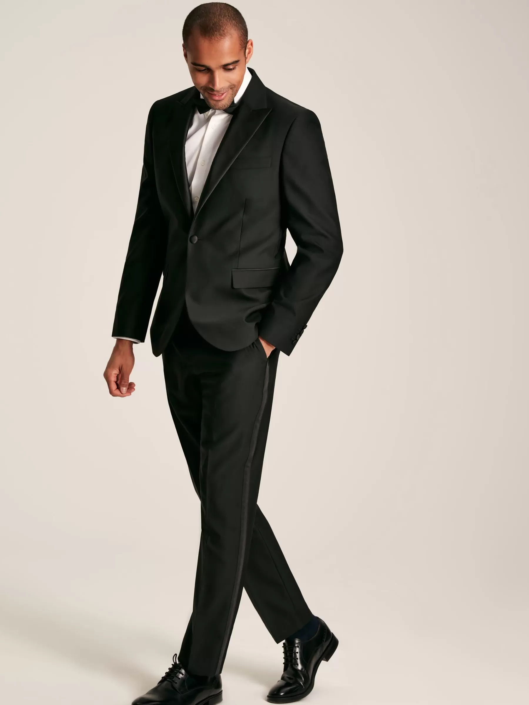 Joules Slim Fit Tuxedo Suit Trousers Black Store