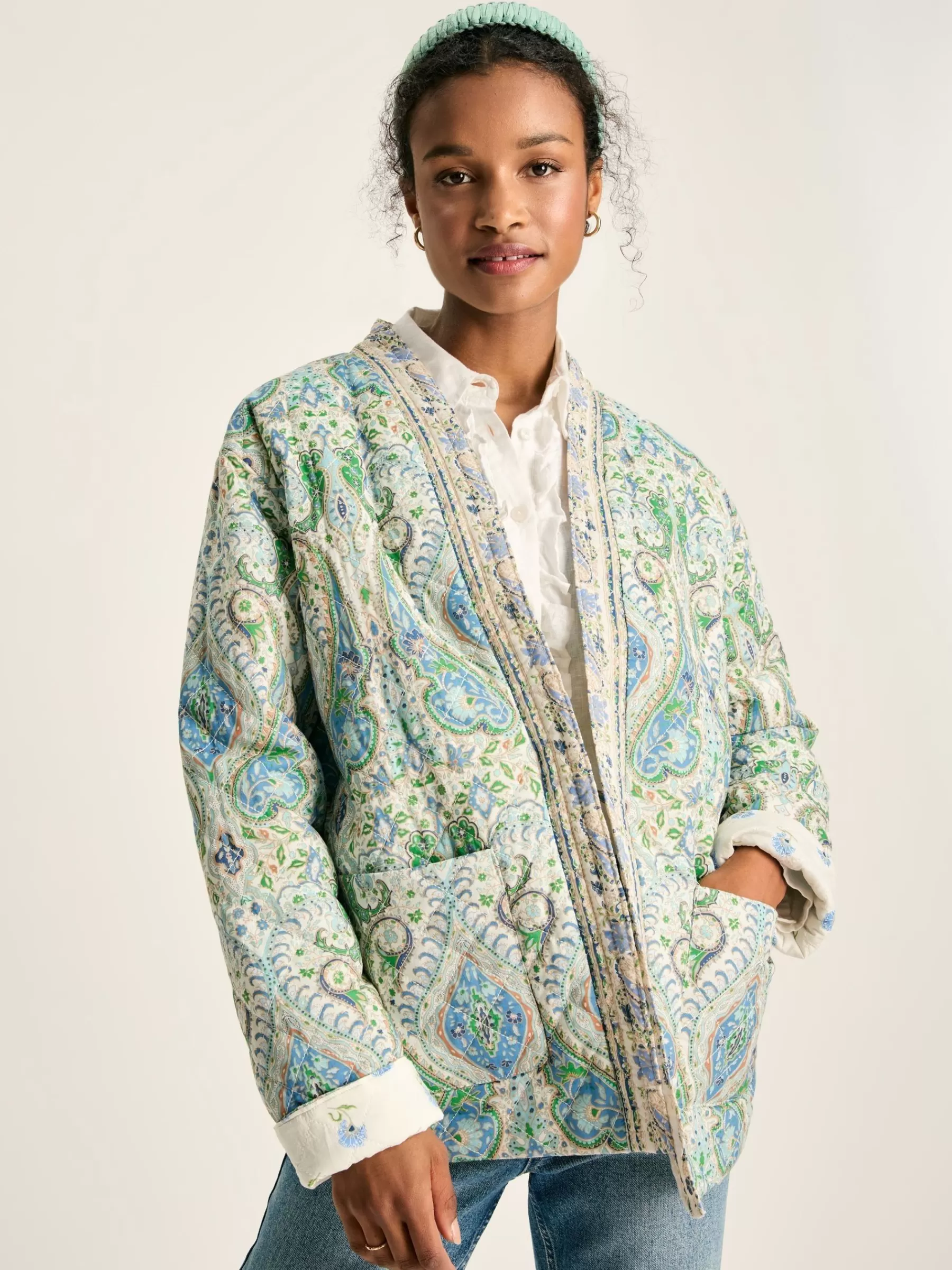 Joules Blakeney Relaxed Fit Cotton Quilted Jacket Paisley Best