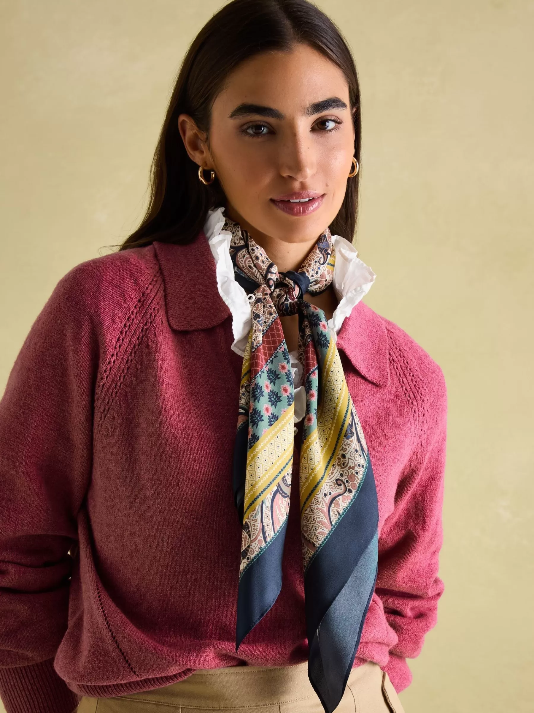 Joules Bloomfield Square Silk Scarf Multi Store