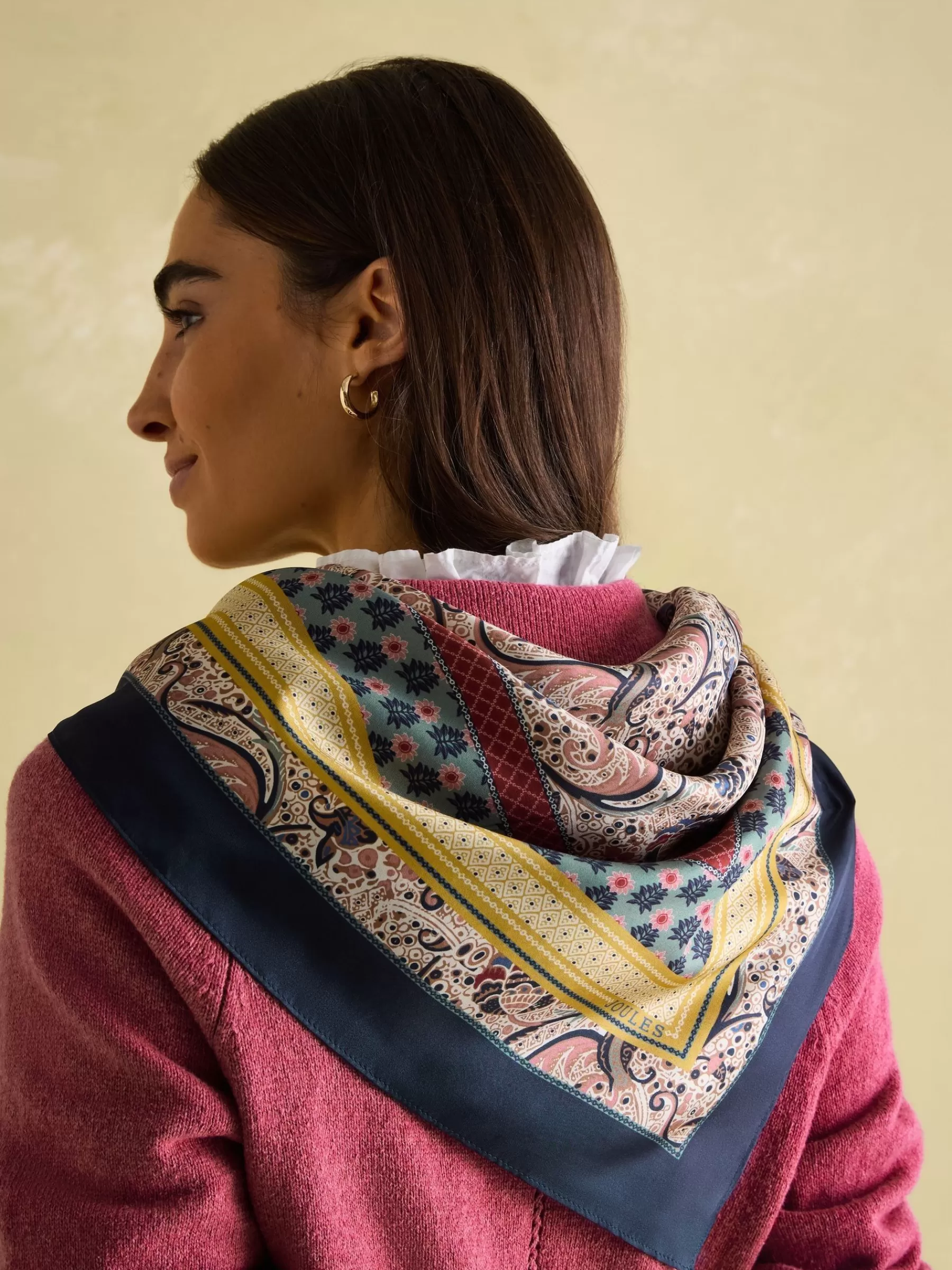 Joules Bloomfield Square Silk Scarf Multi Store