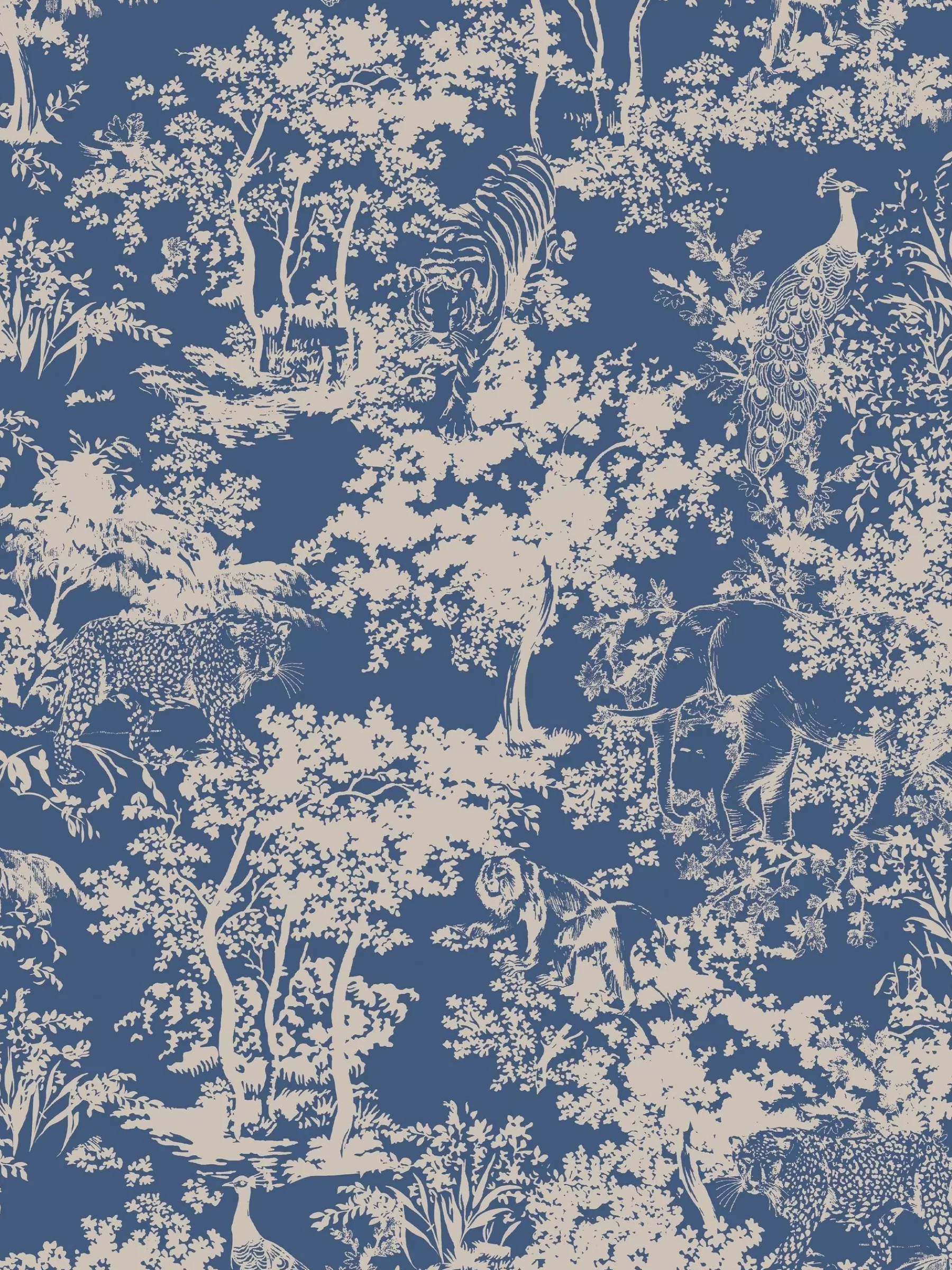 Joules Animal Forest Print 10M Wallpaper Blue Shop