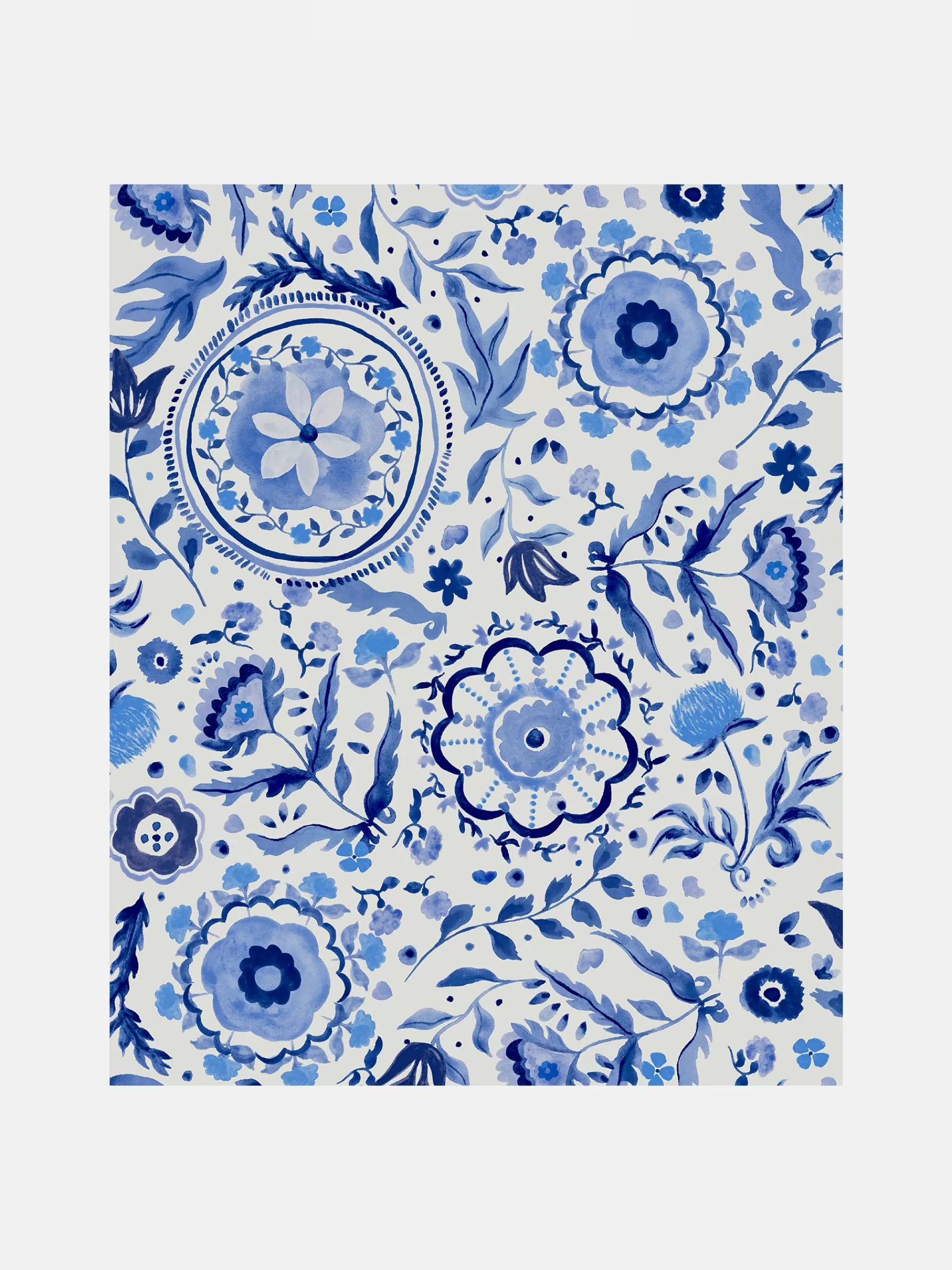 Joules Festival Flowers 10M Wallpaper Blue Best