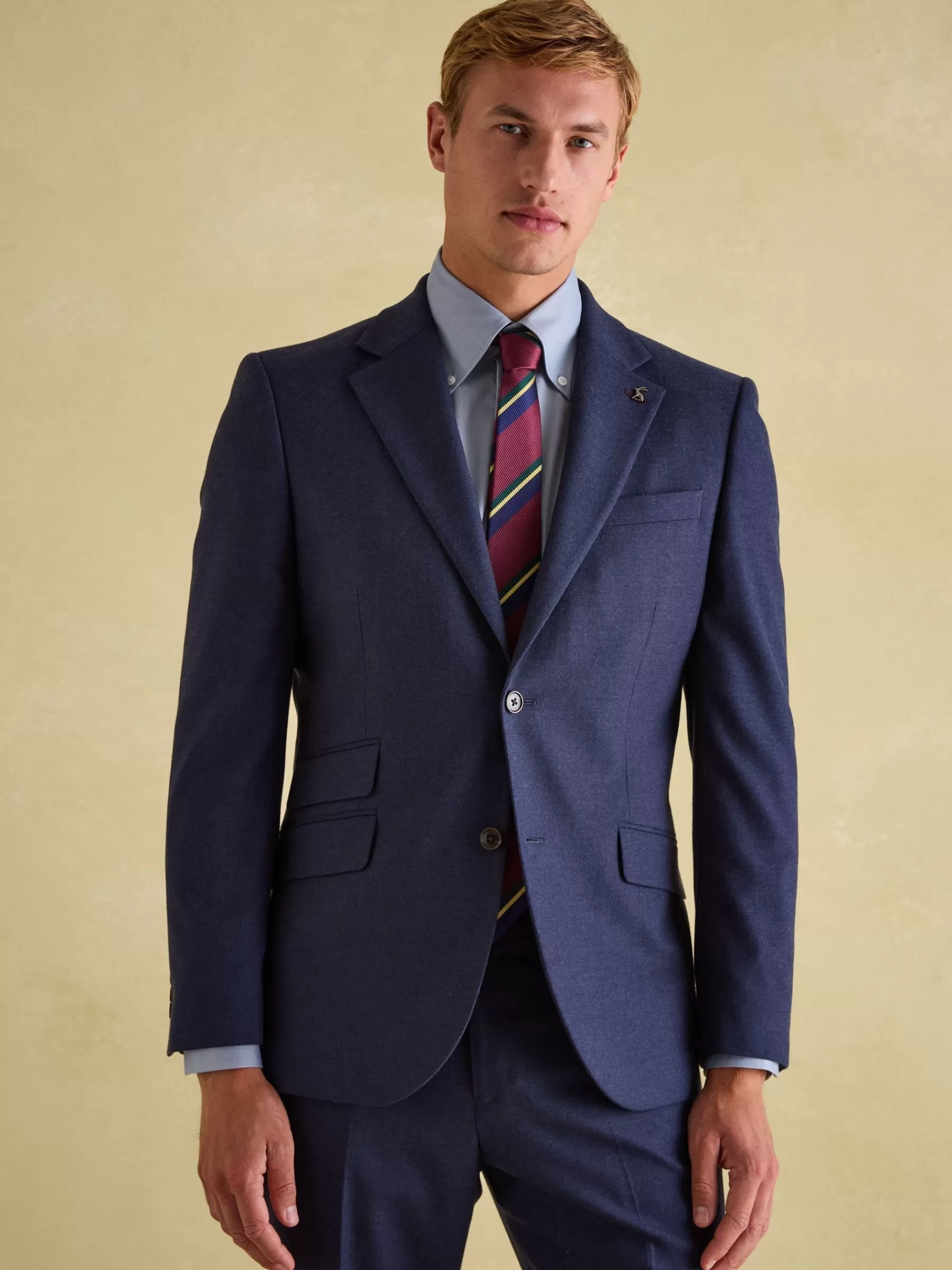 Joules Slim Fit Flannel Suit Jacket Blue Best