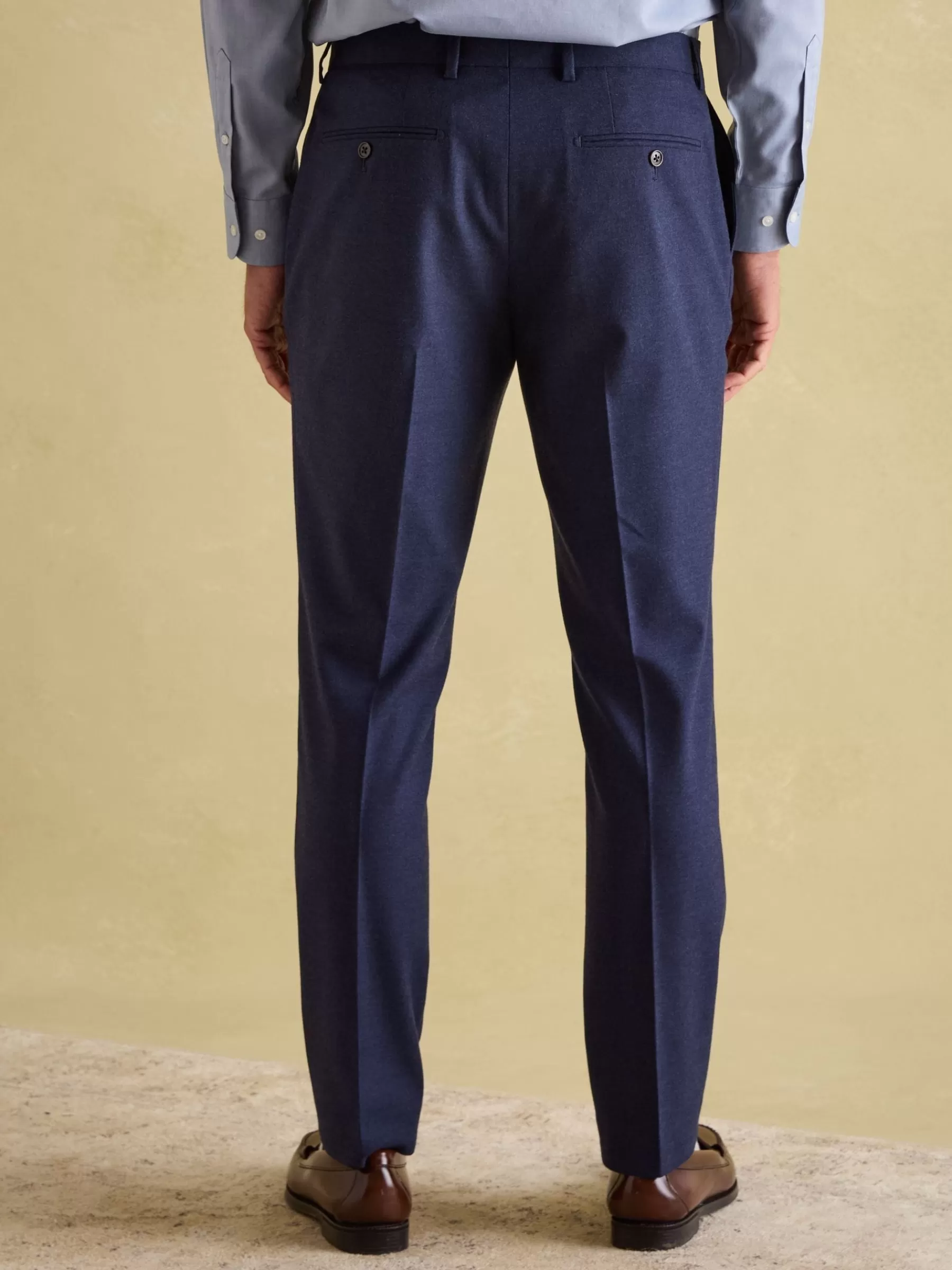 Joules Slim Fit Flannel Suit Trousers Blue Hot