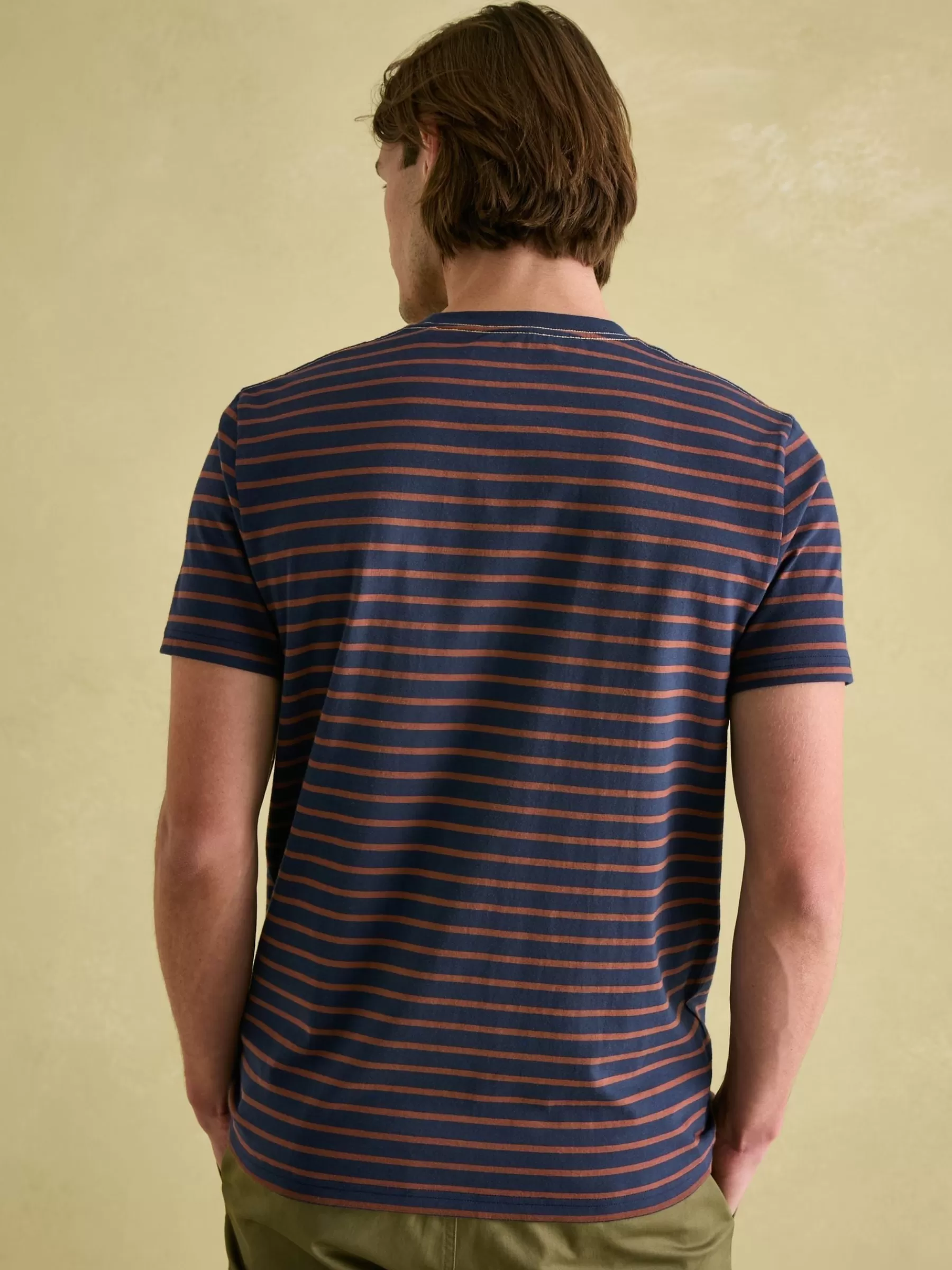 Joules Boathouse Brown & Navy Jersey Crew Neck T-Shirt Brown&Navy Online