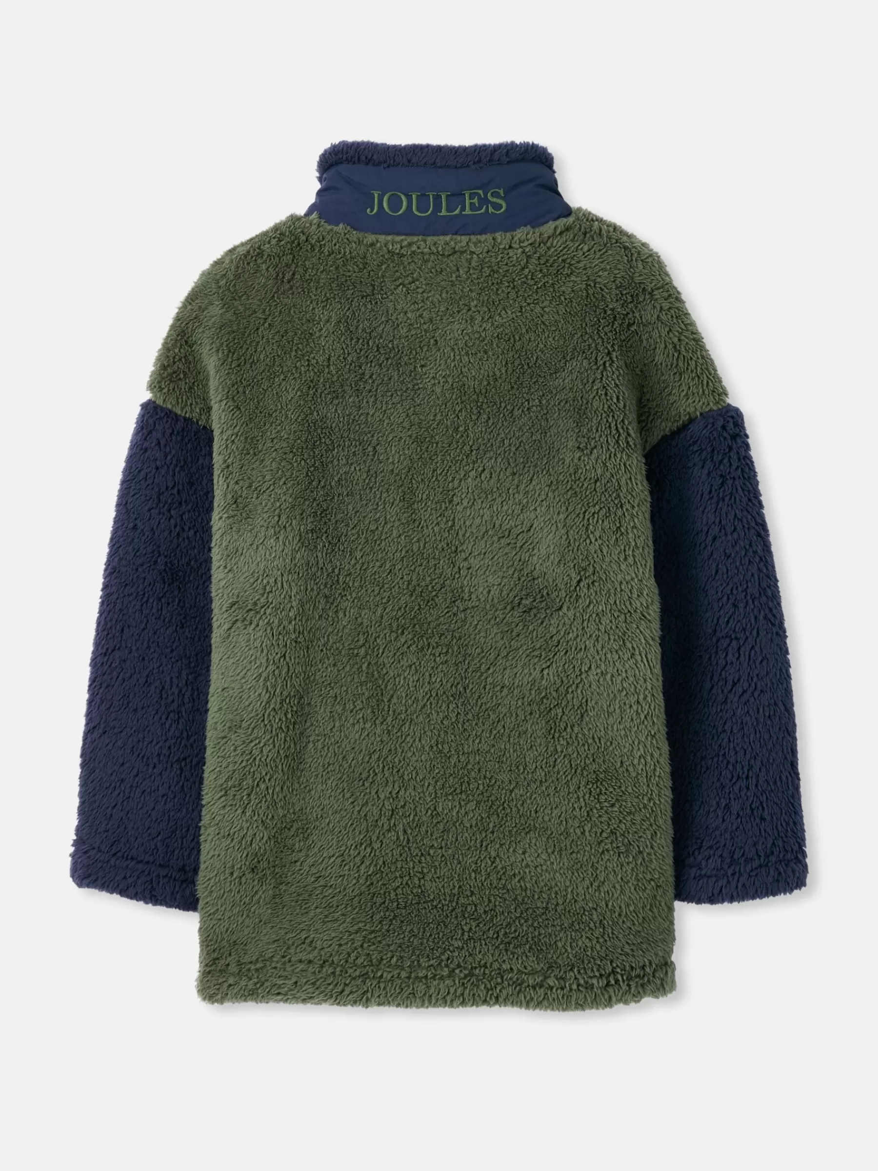 Joules Boys' Always Cosy Half Zip Borg Fleece Green/Navy Best Sale