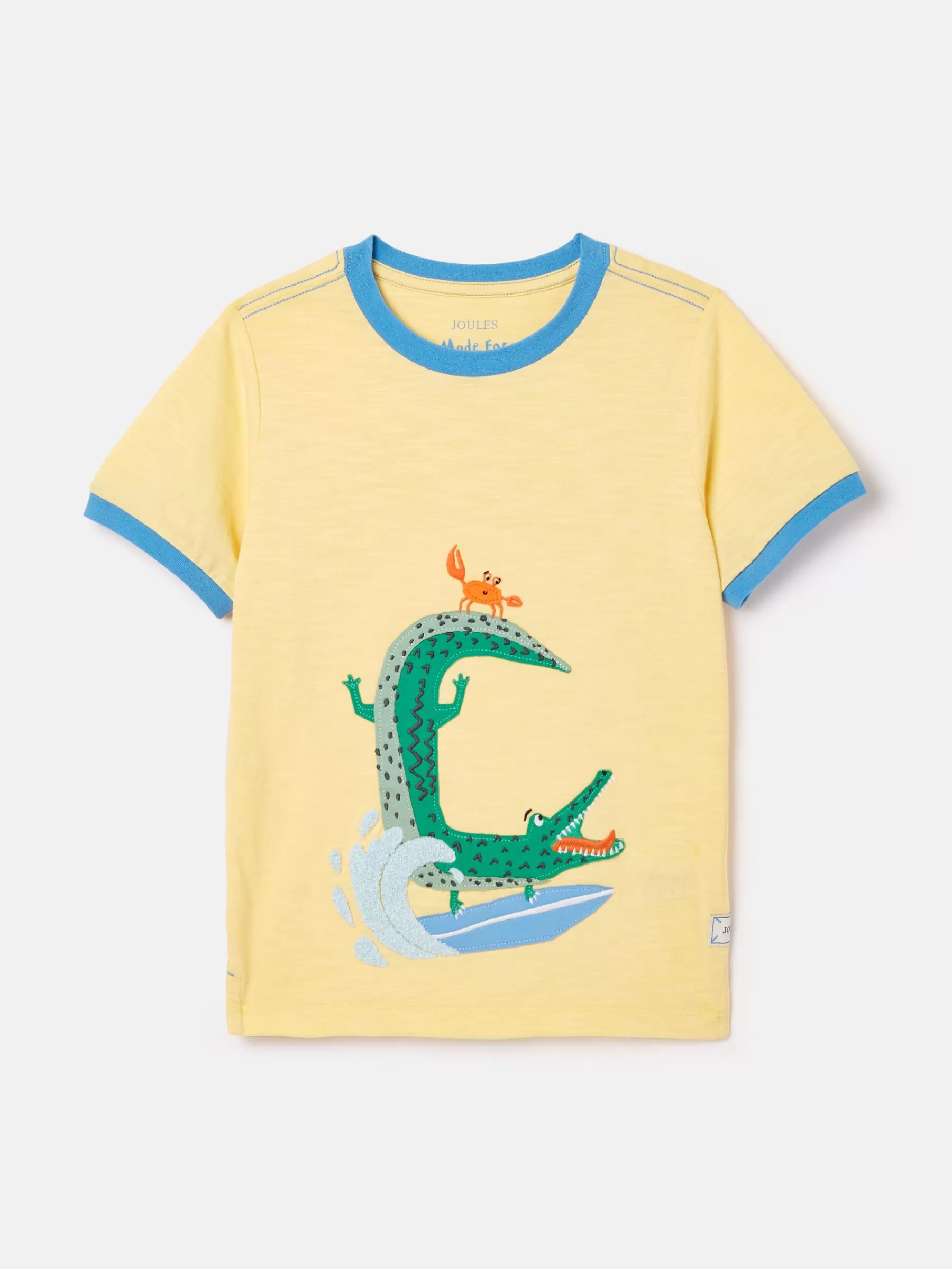 Joules Boys' Archie Yellow Crocodile Artwork T-Shirt YellowCrocodile Discount