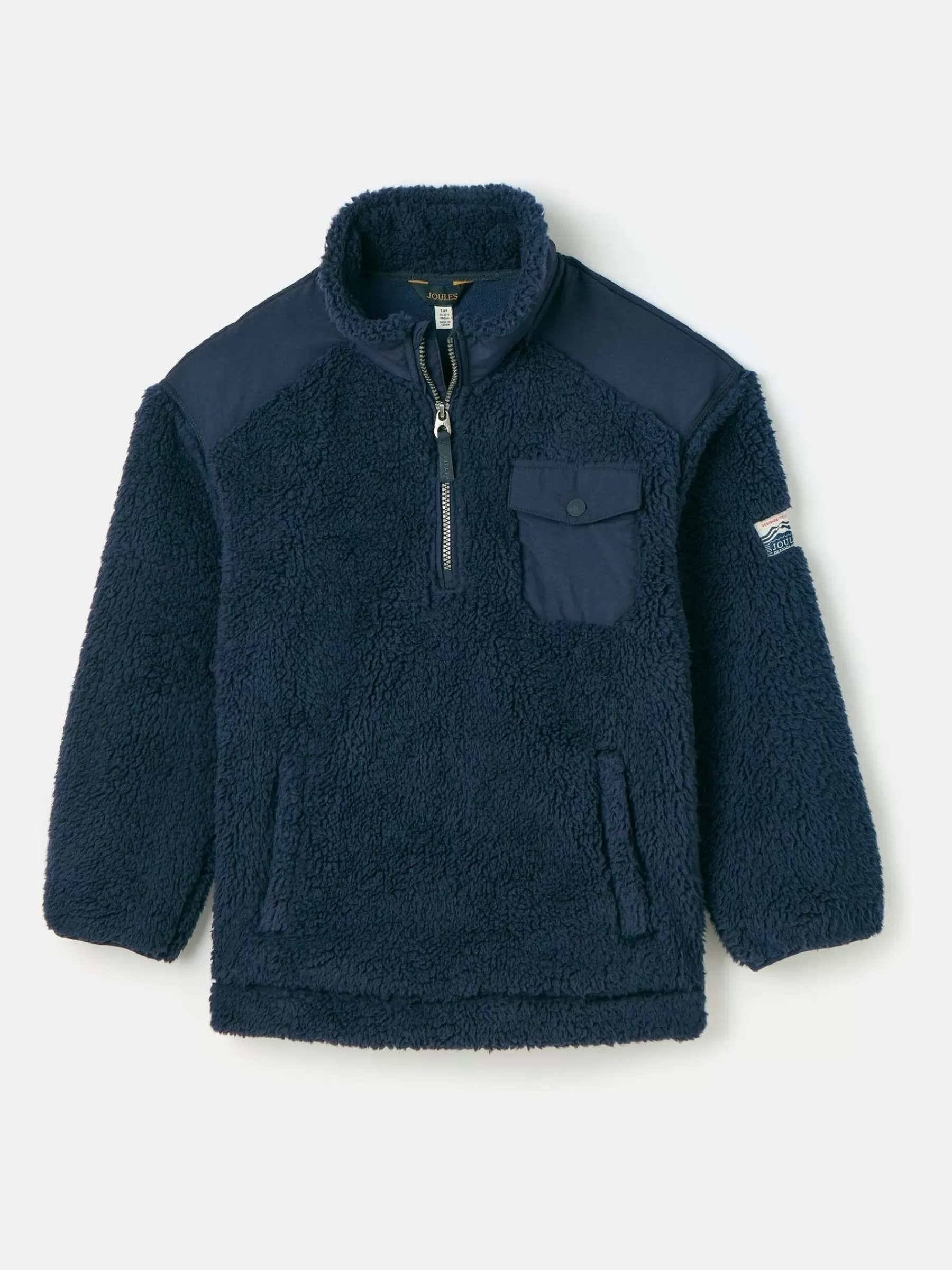 Joules Boys' Billy Navy Blue Half Zip Borg Fleece NavyBlue Cheap