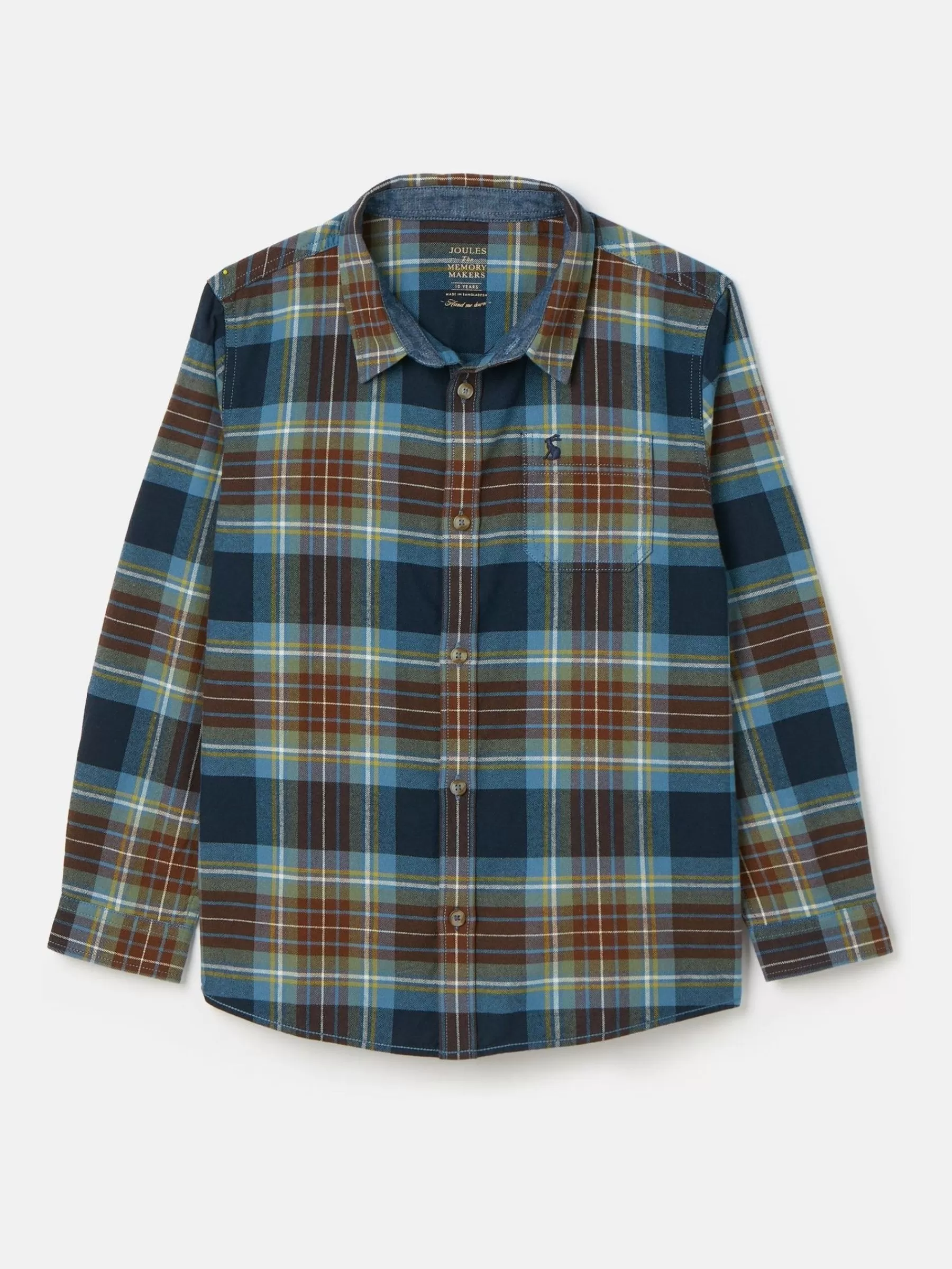 Joules Boys' Buchanan Checked Shirt Blue Store