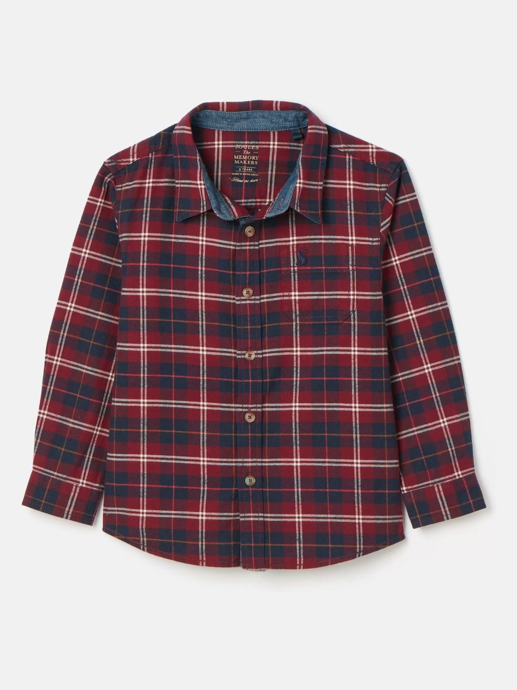 Joules Boys' Buchanan Checked Shirt Red Shop