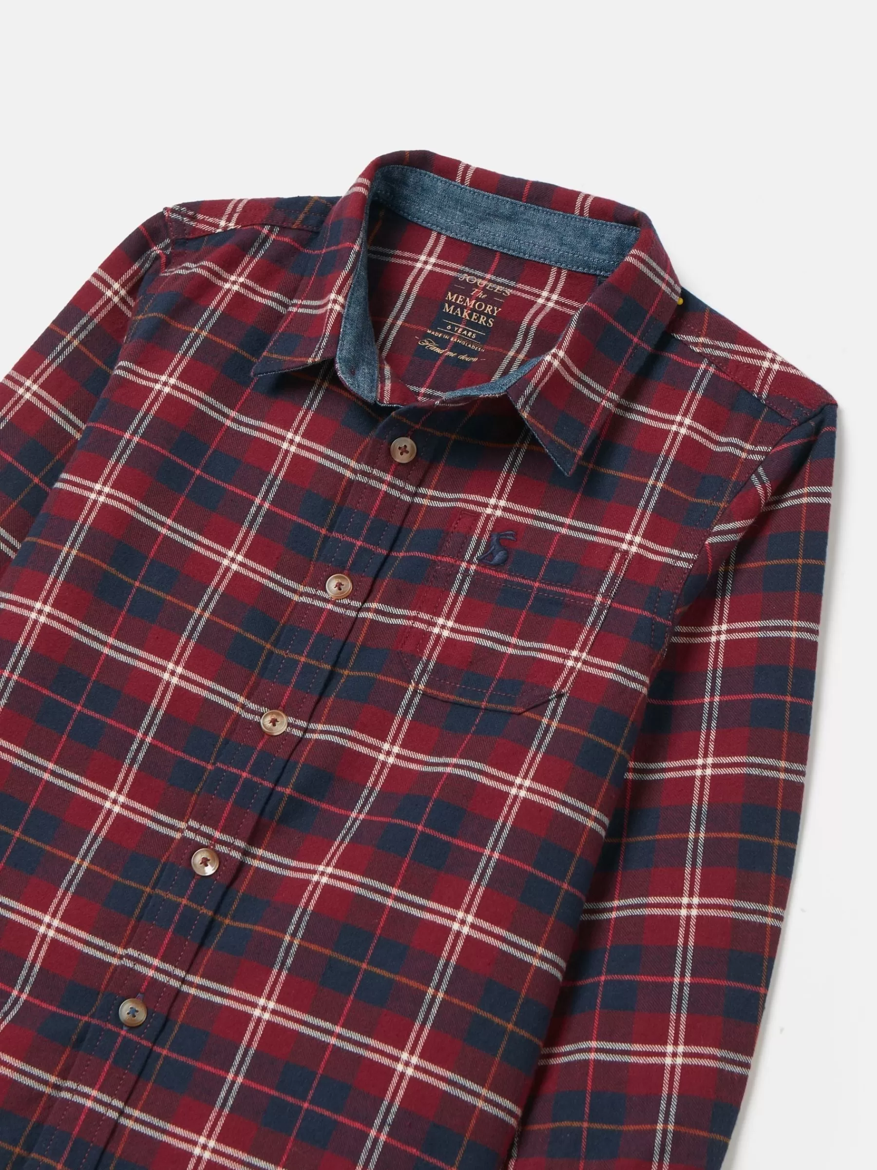 Joules Boys' Buchanan Checked Shirt Red Shop