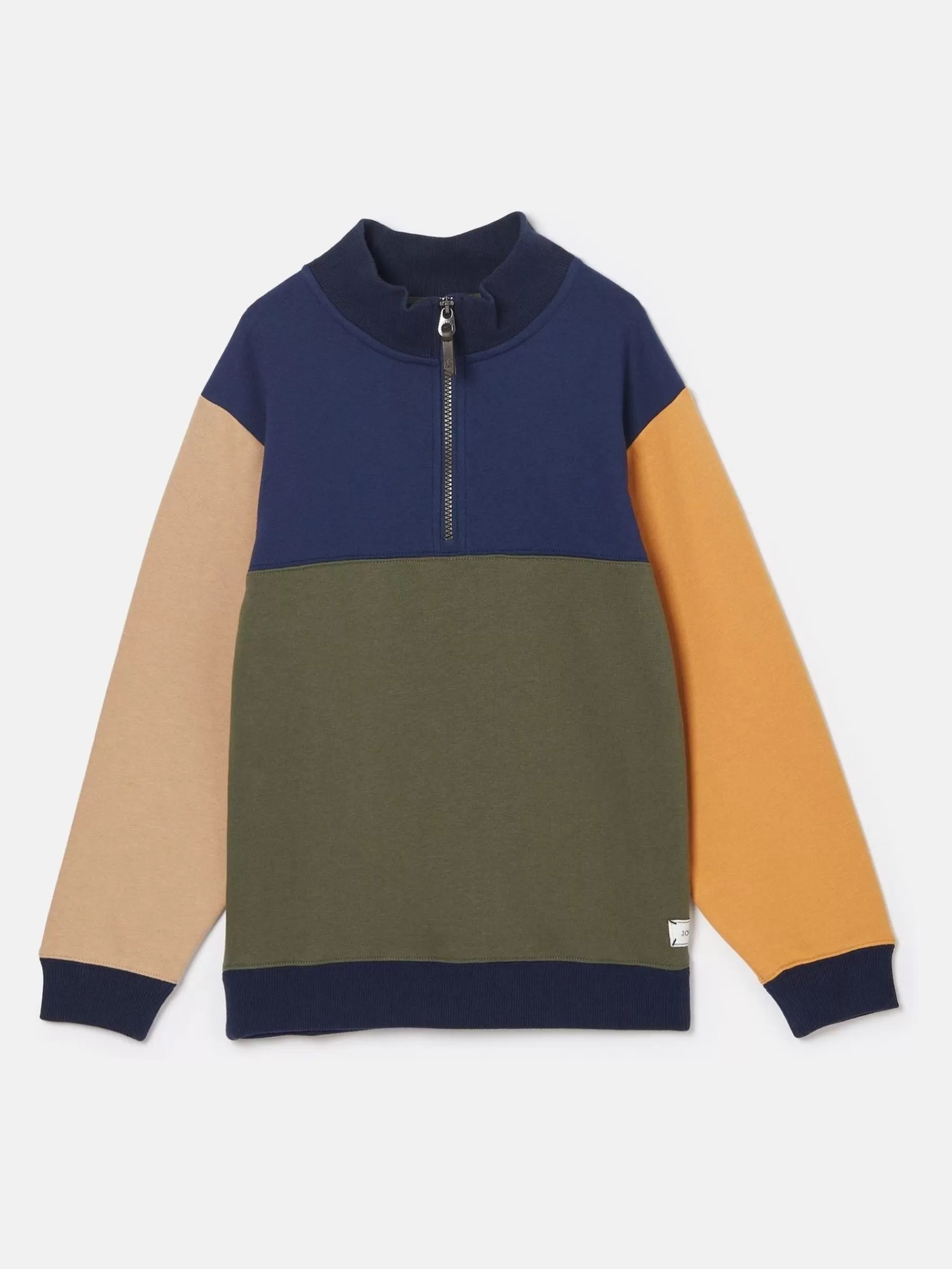 Joules Boys' Elliot Colourblock Quarter Zip Sweatshirt Multi Shop