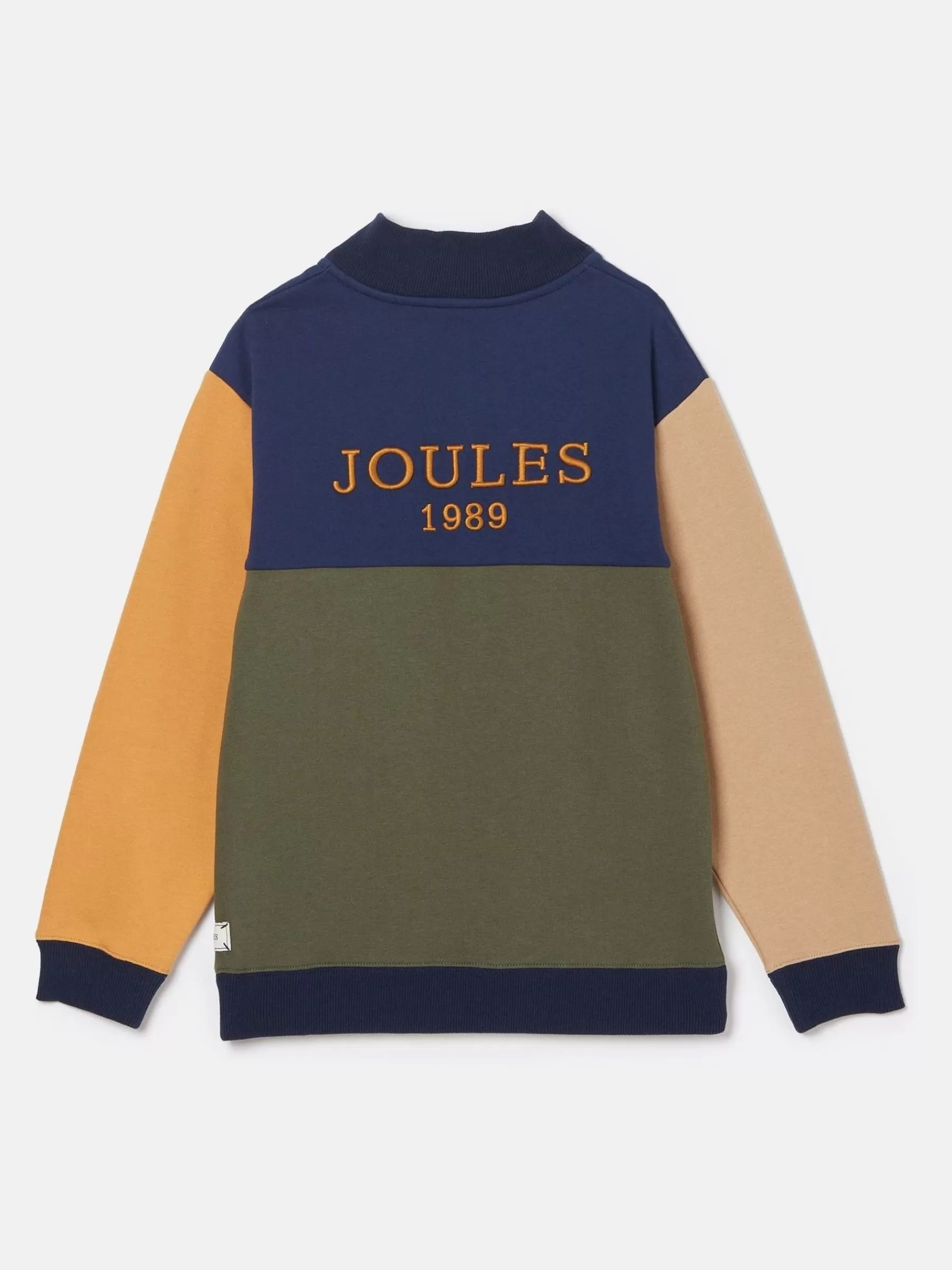 Joules Boys' Elliot Colourblock Quarter Zip Sweatshirt Multi Shop