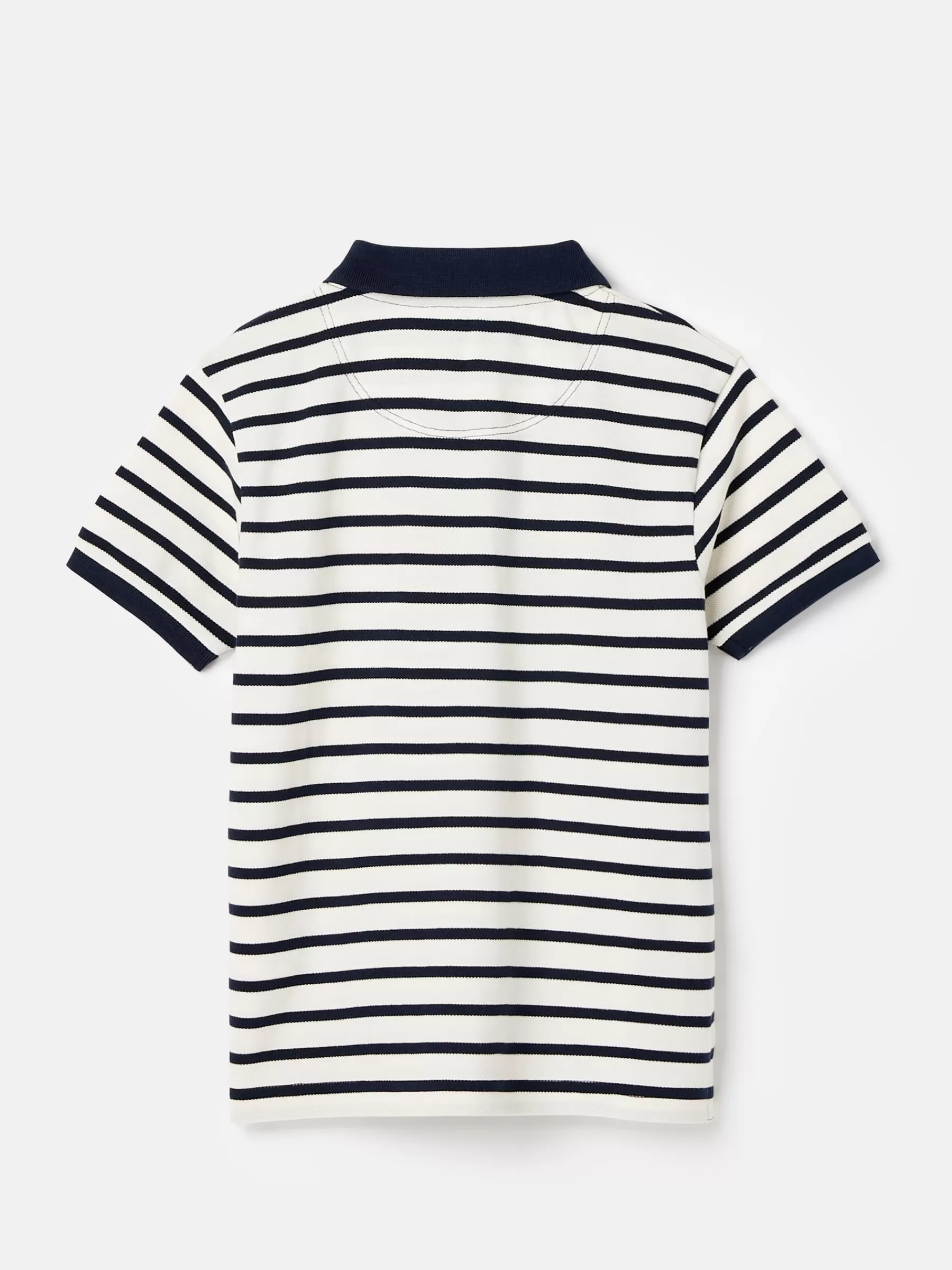 Joules Boys' Filbert Navy Blue Striped Pique Cotton Polo Shirt NavyBlue Shop