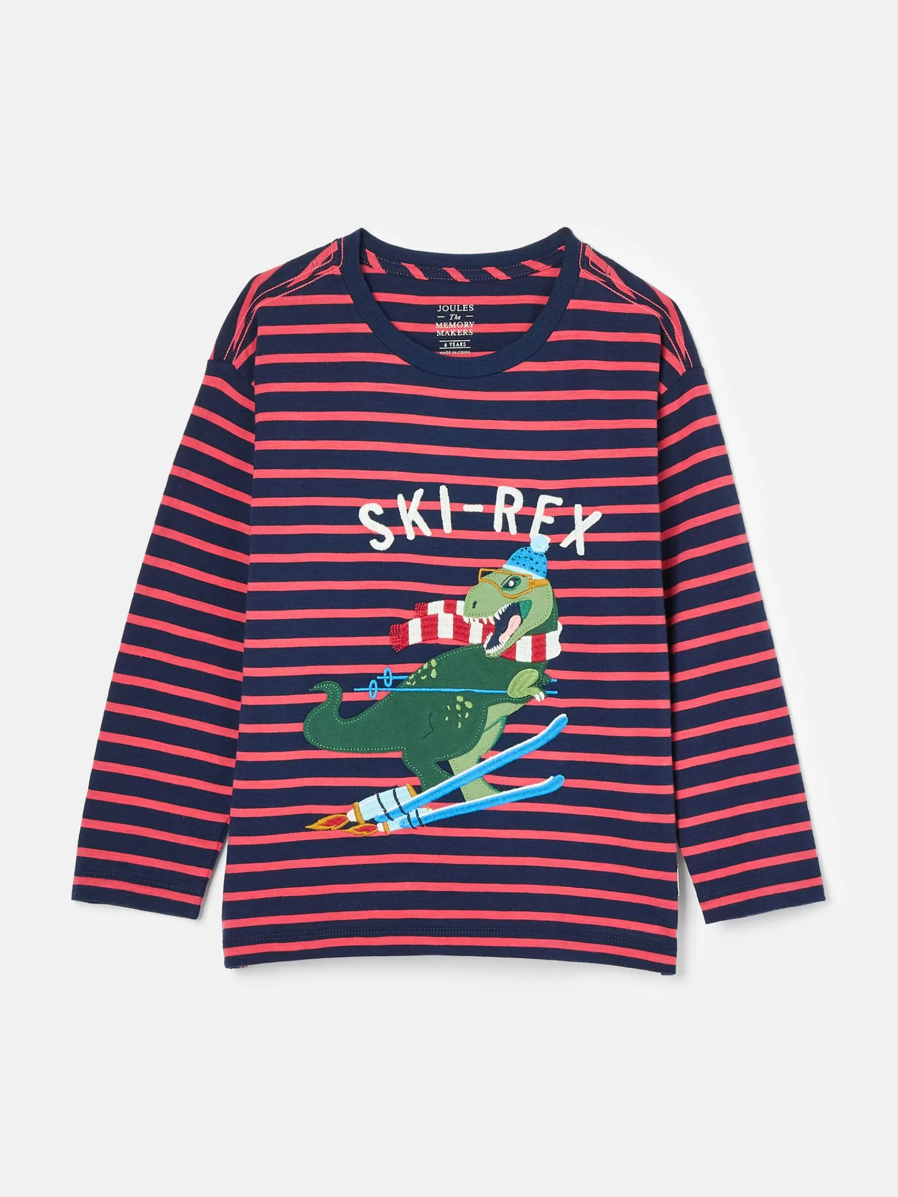 Joules Boys' Jack Red & Navy Stripe Artwork Top Red&NavyStripe Outlet