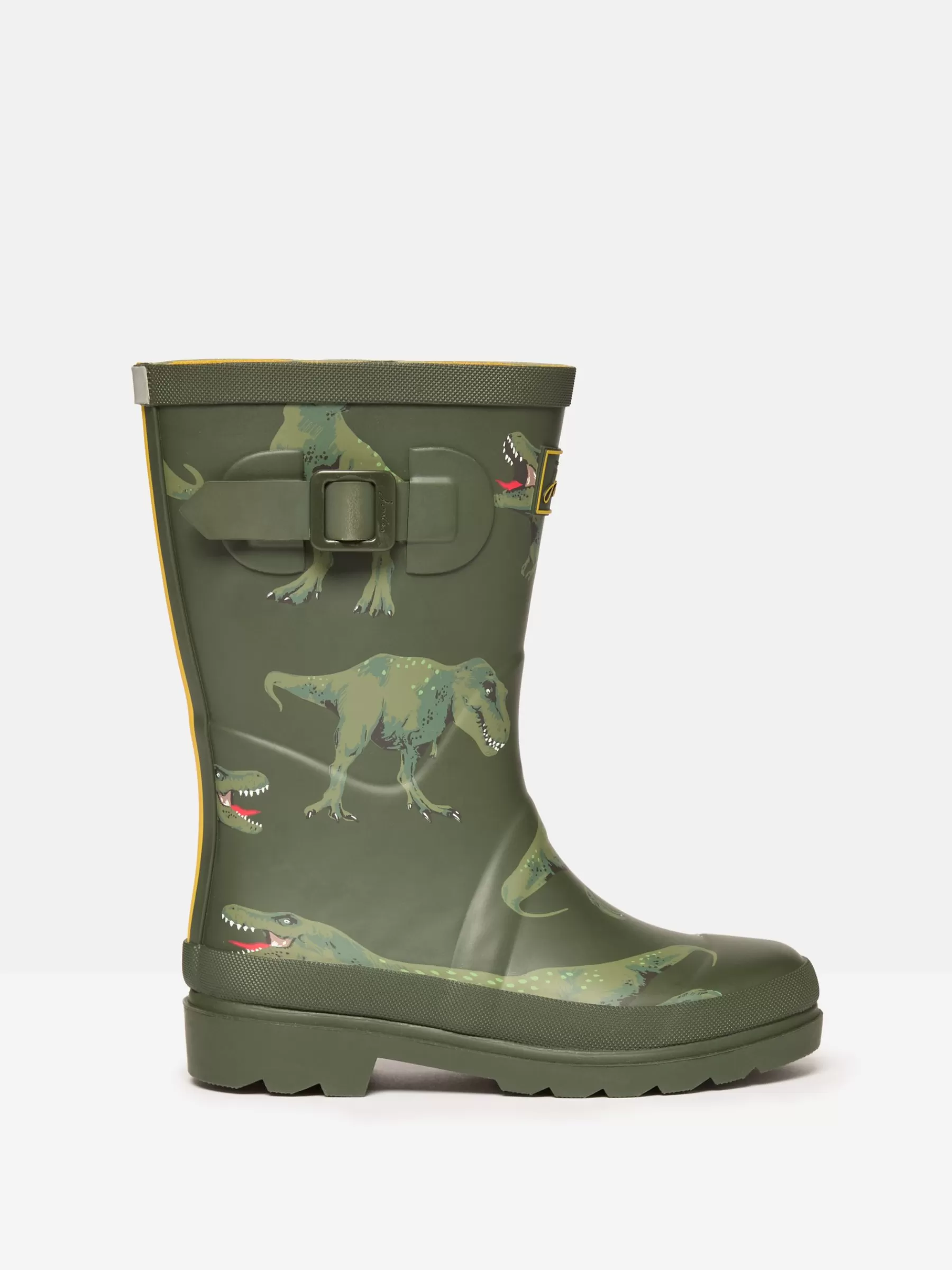 Joules Boys' Khaki Green Printed Wellies KhakiGreen Flash Sale