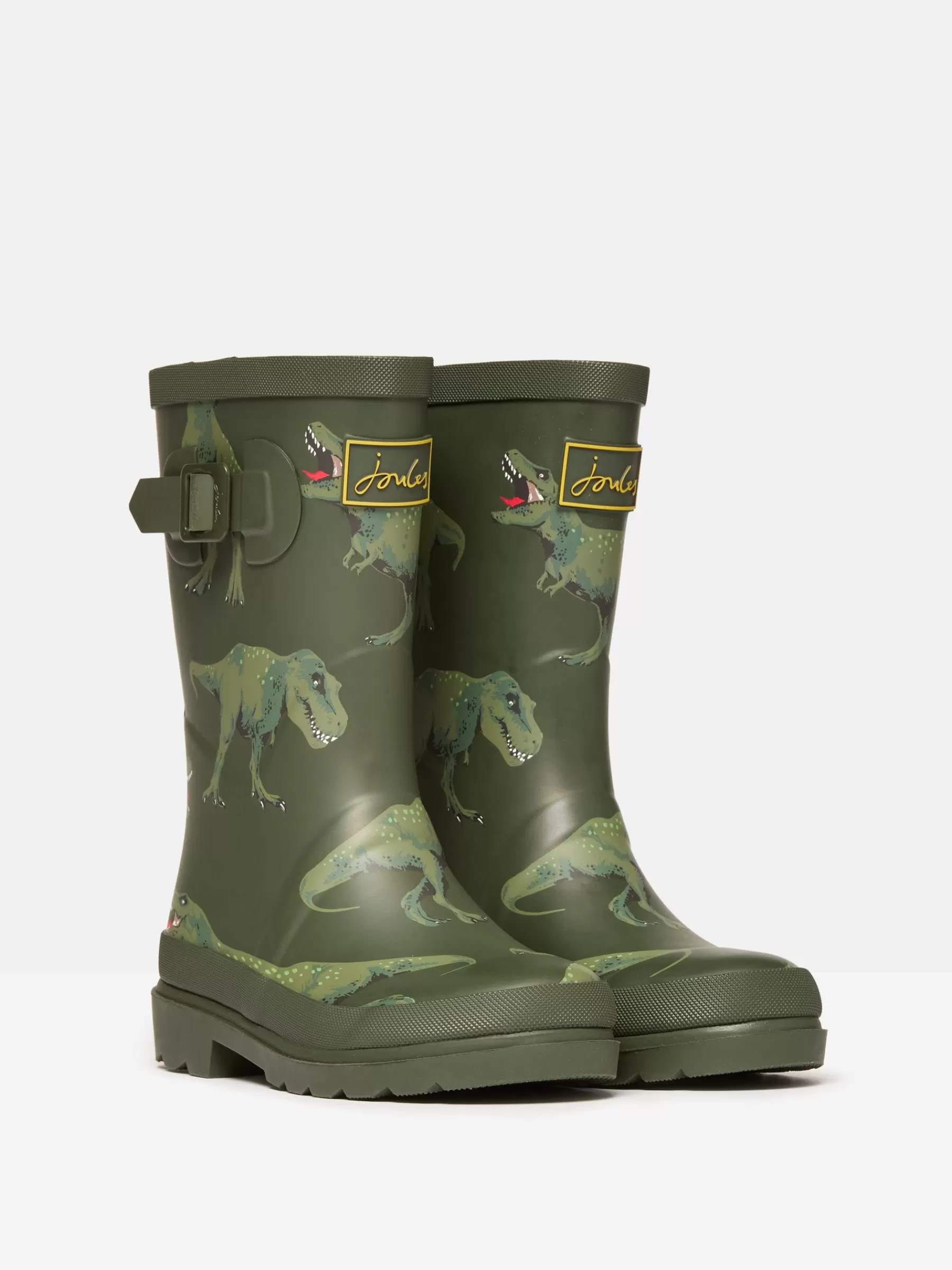 Joules Boys' Khaki Green Printed Wellies KhakiGreen Flash Sale