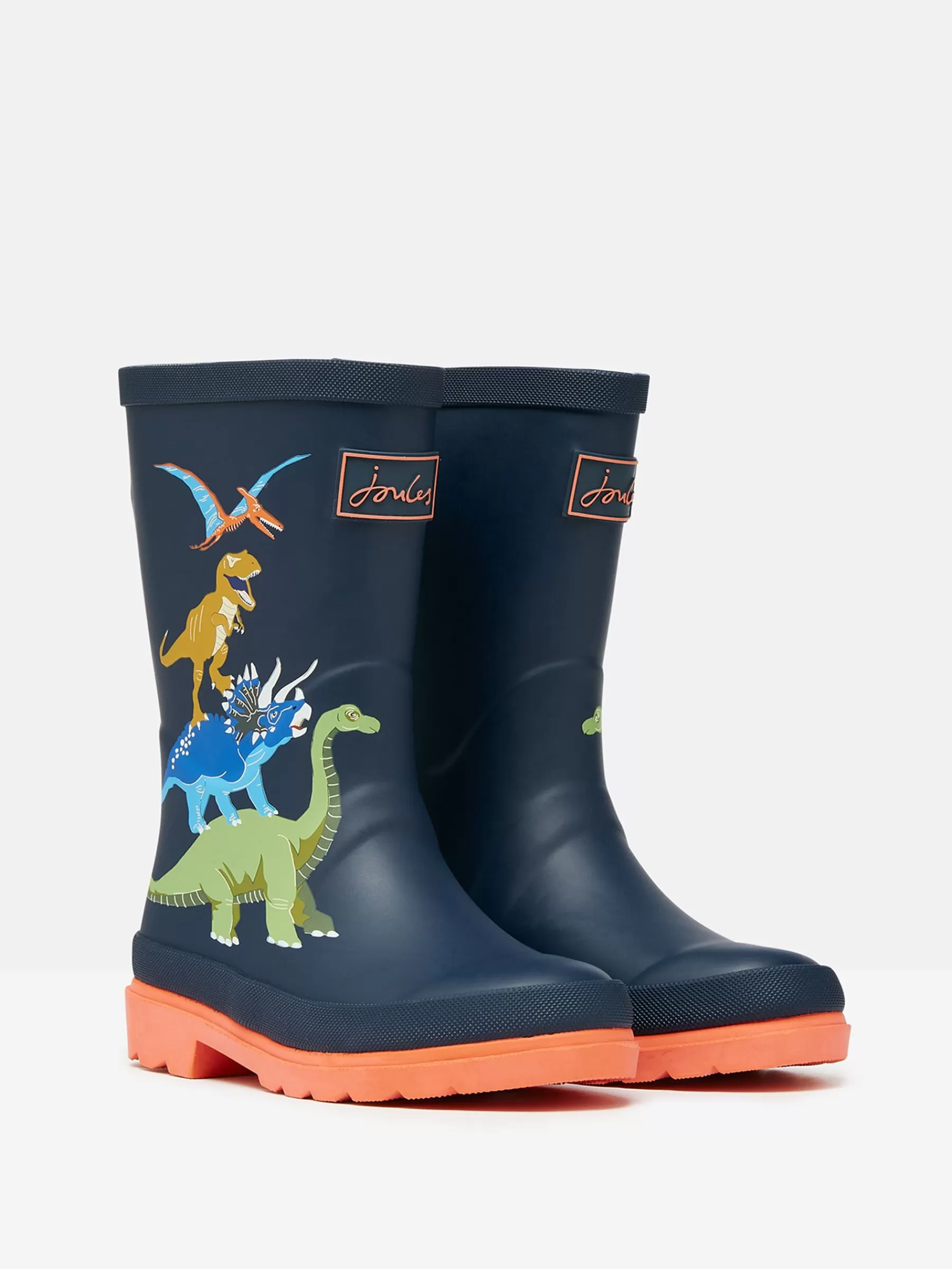 Joules Boys' Navy Dinosaur Printed Wellies NavyDinosaur Fashion