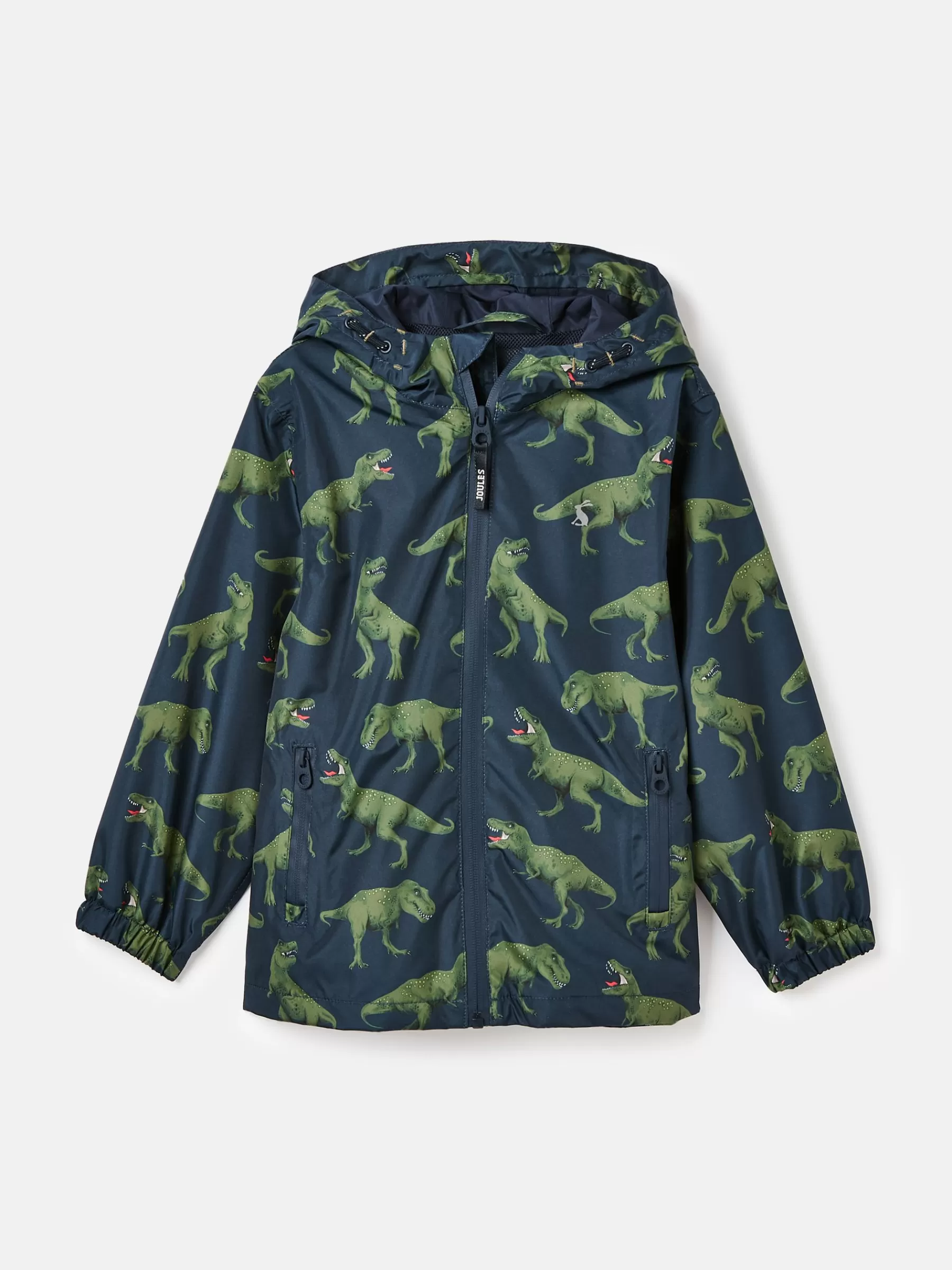 Joules Boys' Rainwell Navy Dinosaur Waterproof Raincoat With Hood NavyDinosaur Discount