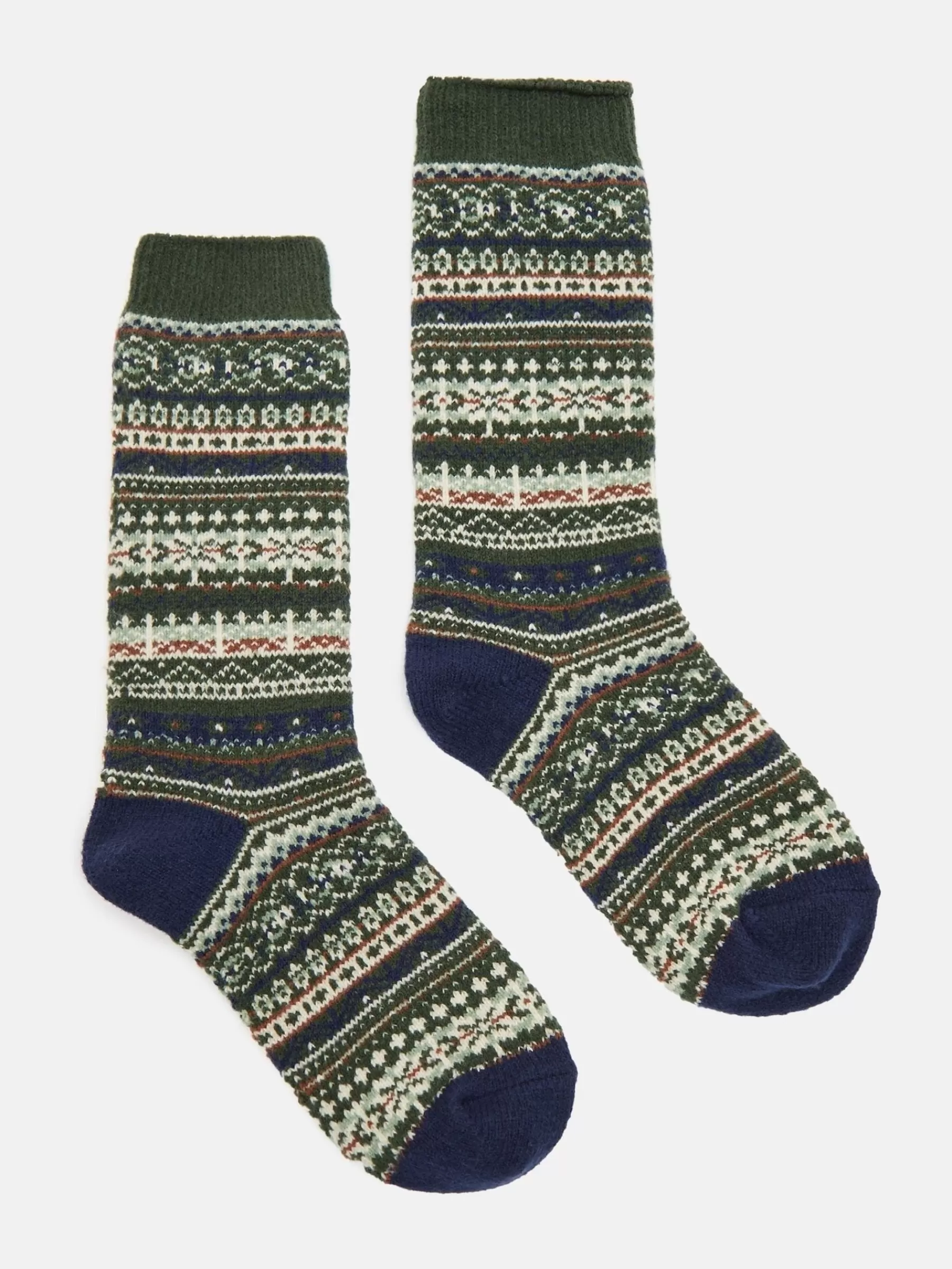 Joules Boys' Wader Fair Isle Welly Socks Green Discount