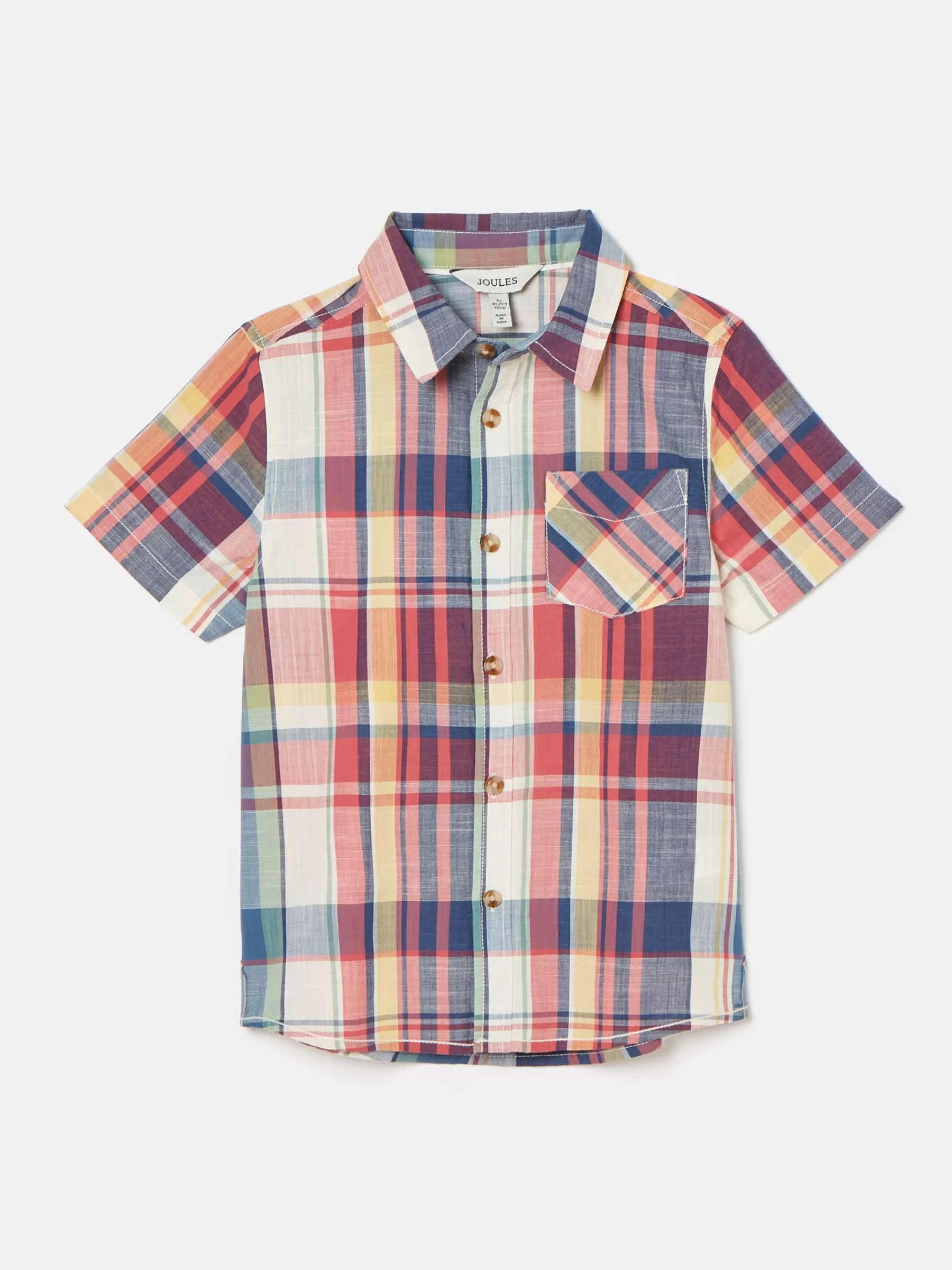 Joules Boys' Wilson Cotton Check Shirt Multi New