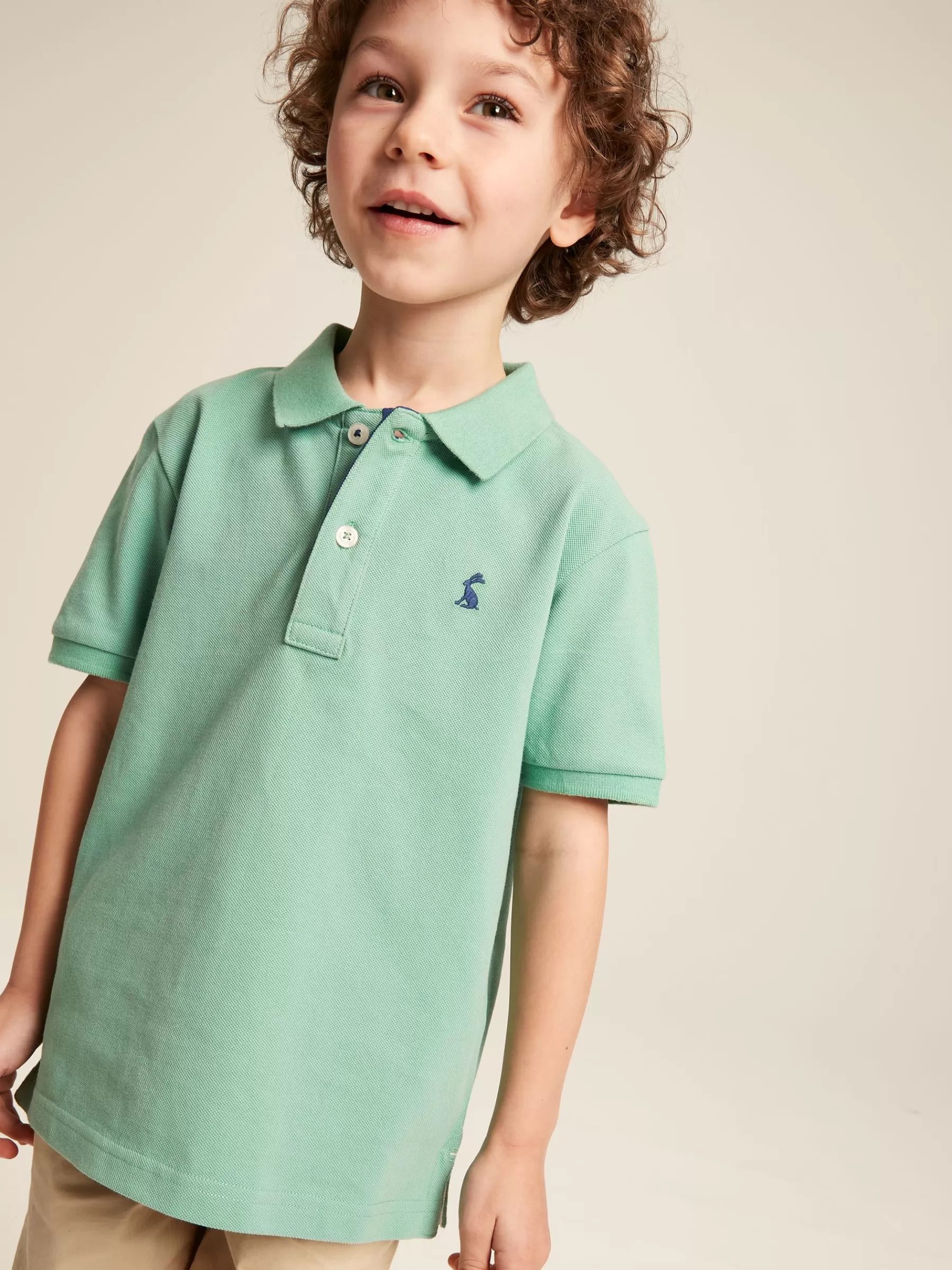 Joules Boys' Woody Pique Cotton Polo Shirt Green Best Sale