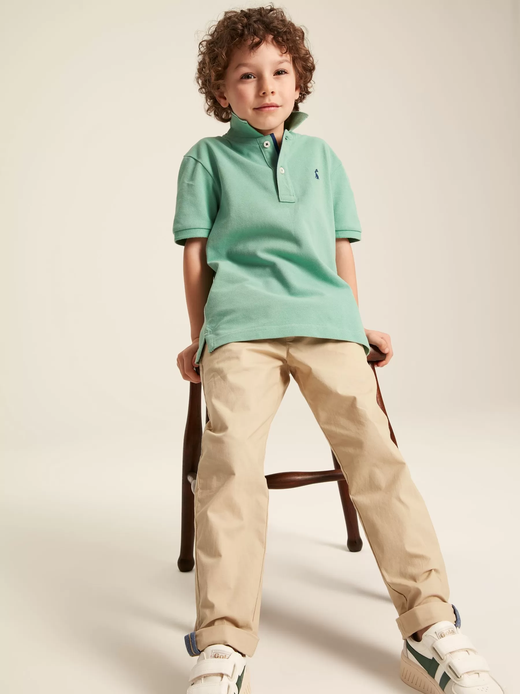 Joules Boys' Woody Pique Cotton Polo Shirt Green Best Sale