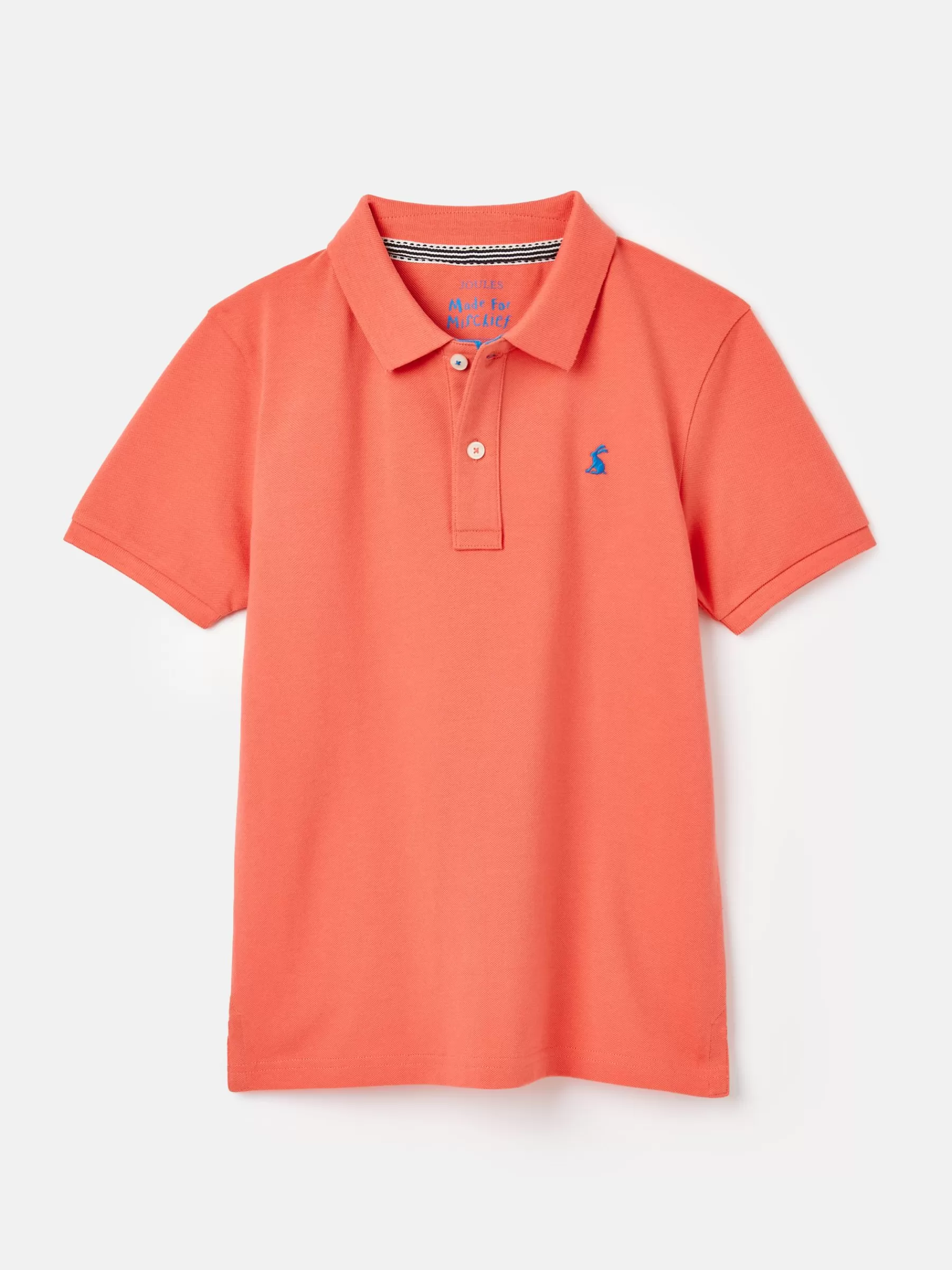 Joules Boys' Woody Pique Cotton Polo Shirt Orange Hot