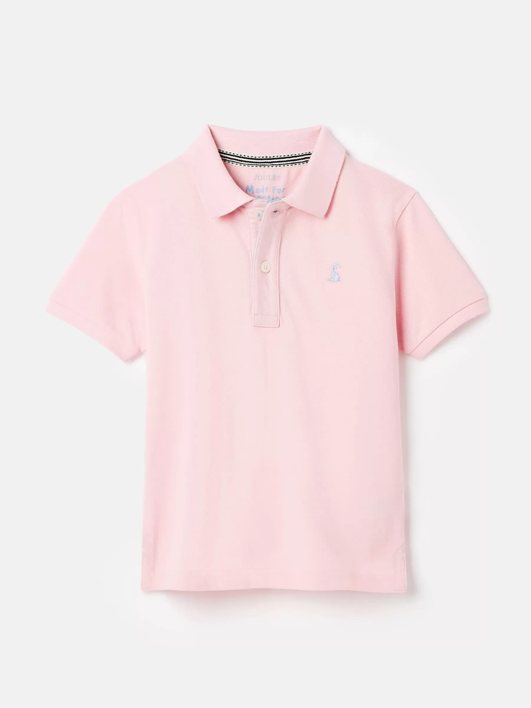 Joules Boys' Woody Pique Cotton Polo Shirt Pink Clearance