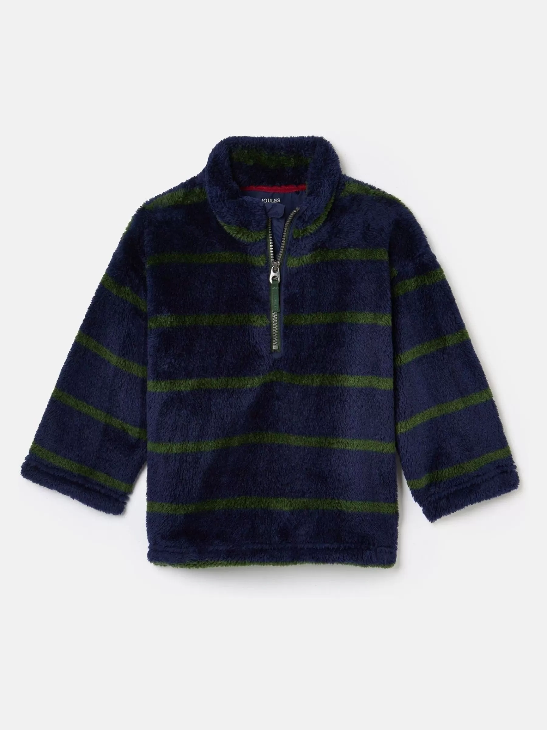 Joules Boys' Woozle Navy & Green Stripe Half Zip Borg Fleece Navy&GreenStripe Cheap