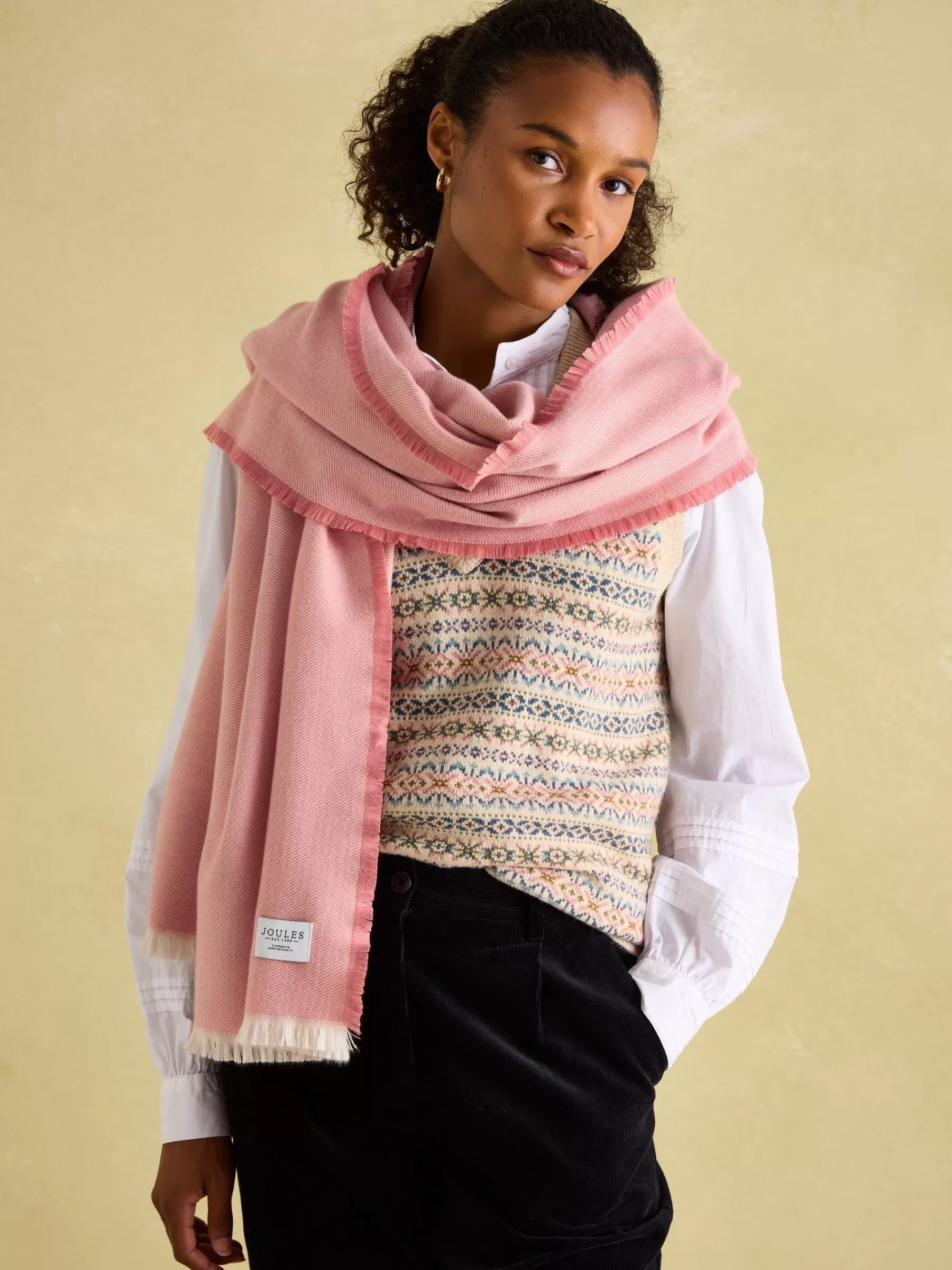 Joules Bracewell Blanket Scarf Pink New