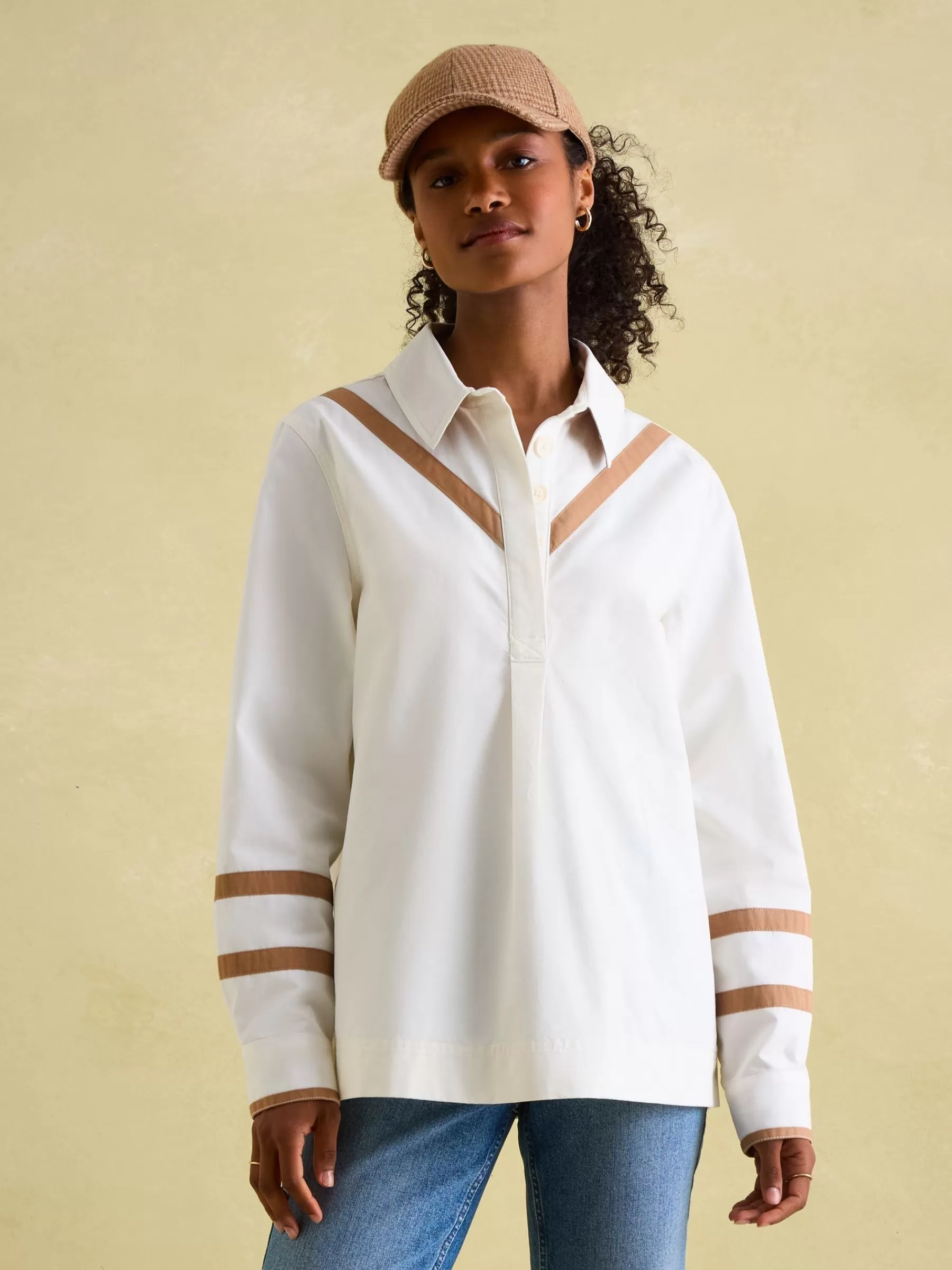 Joules Brinley Cotton Deck Shirt Cream Clearance