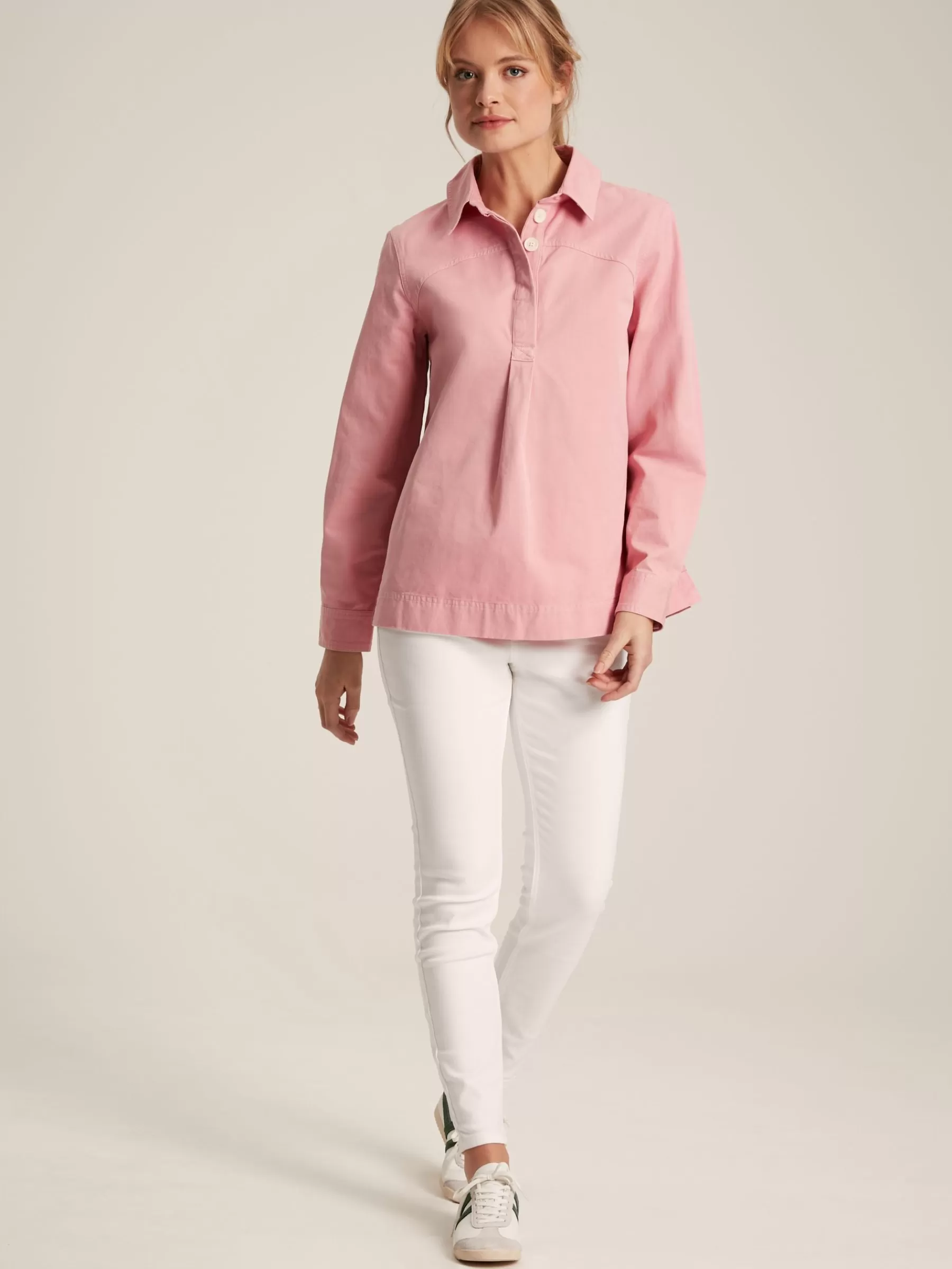 Joules Brinley Cotton Deck Shirt Pink Flash Sale