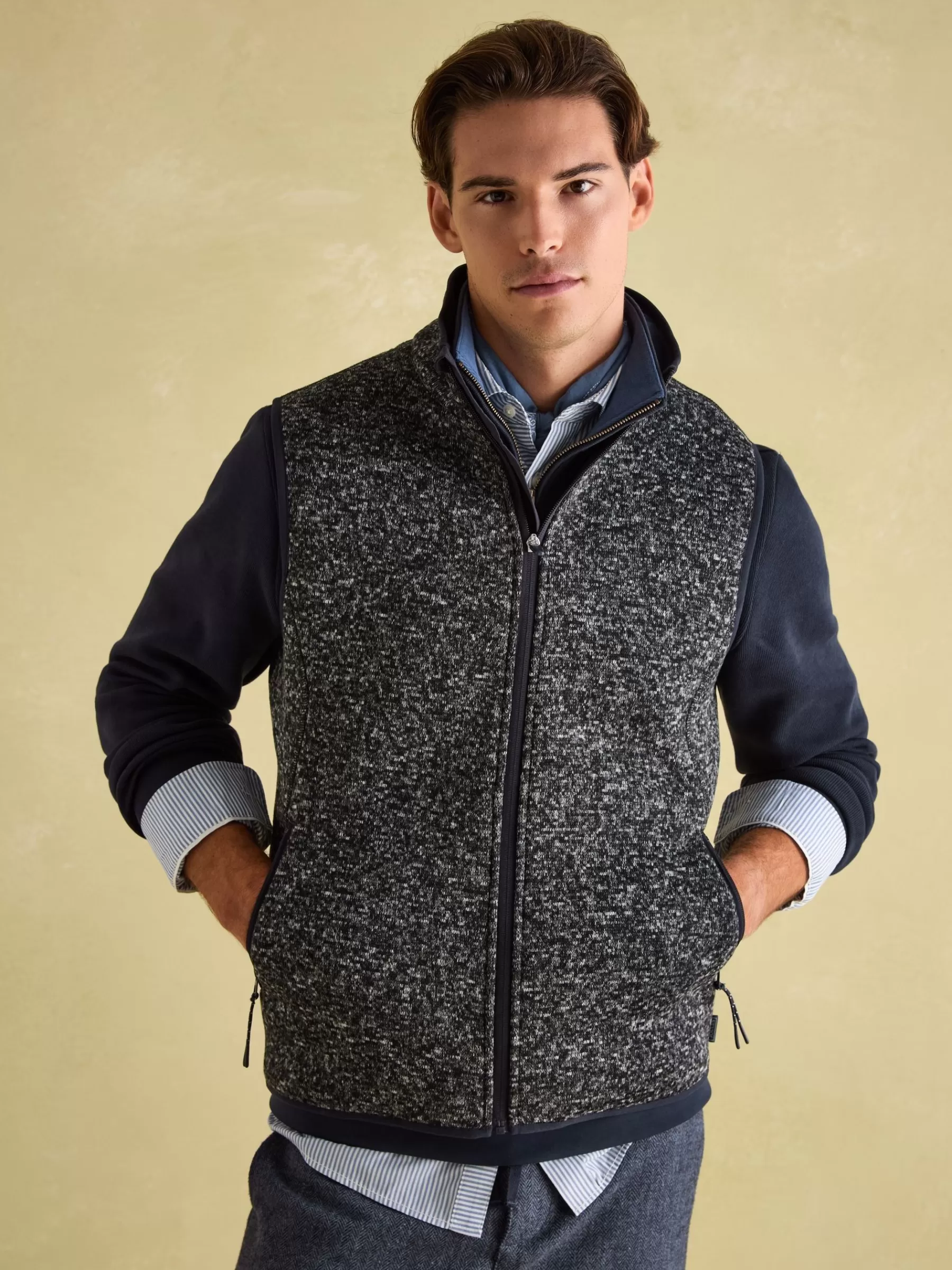 Joules Broughton Fleece Gilet Grey Outlet