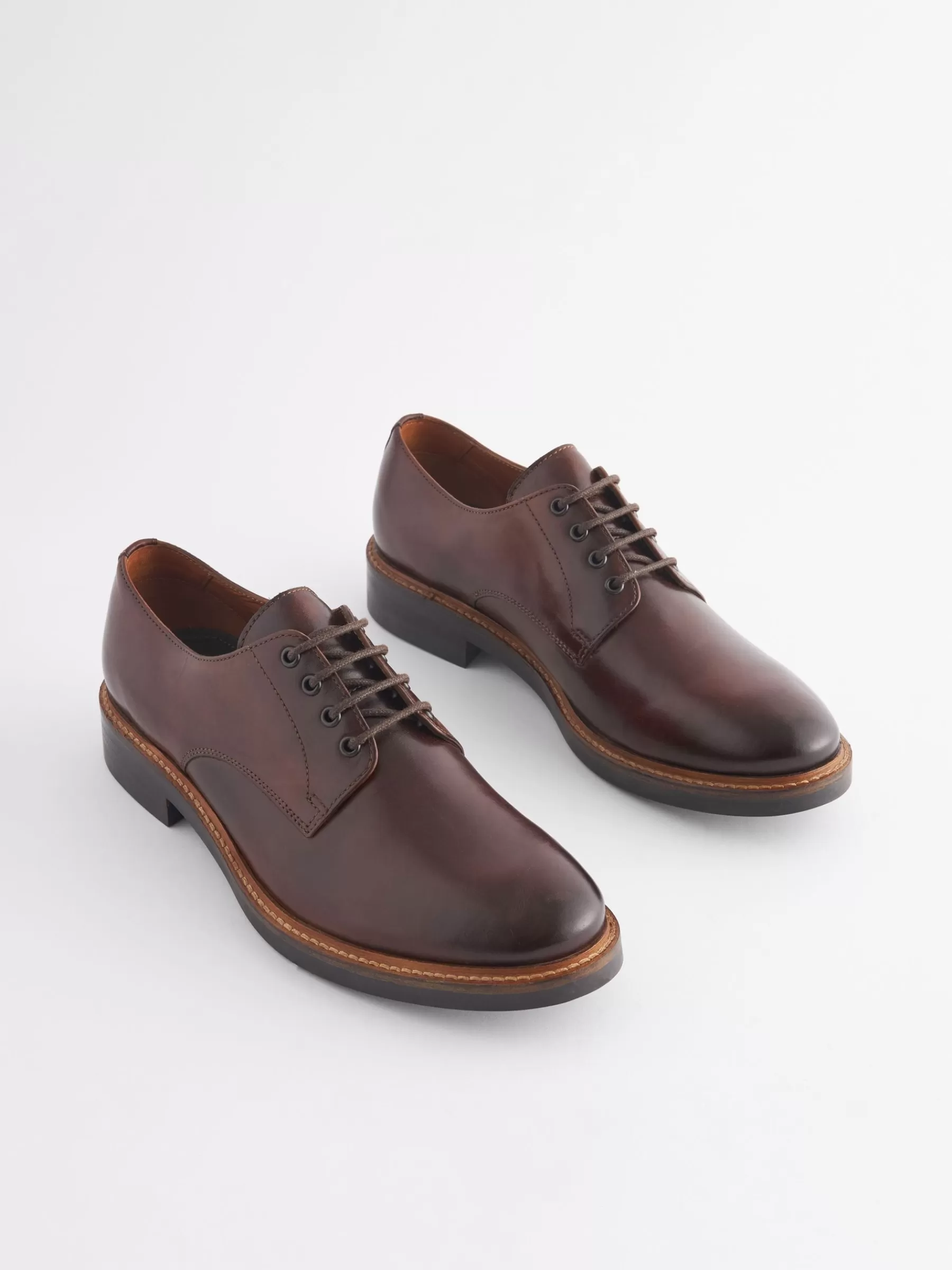 Joules Brown Leather Classic Derby Shoes BrownLeather Cheap