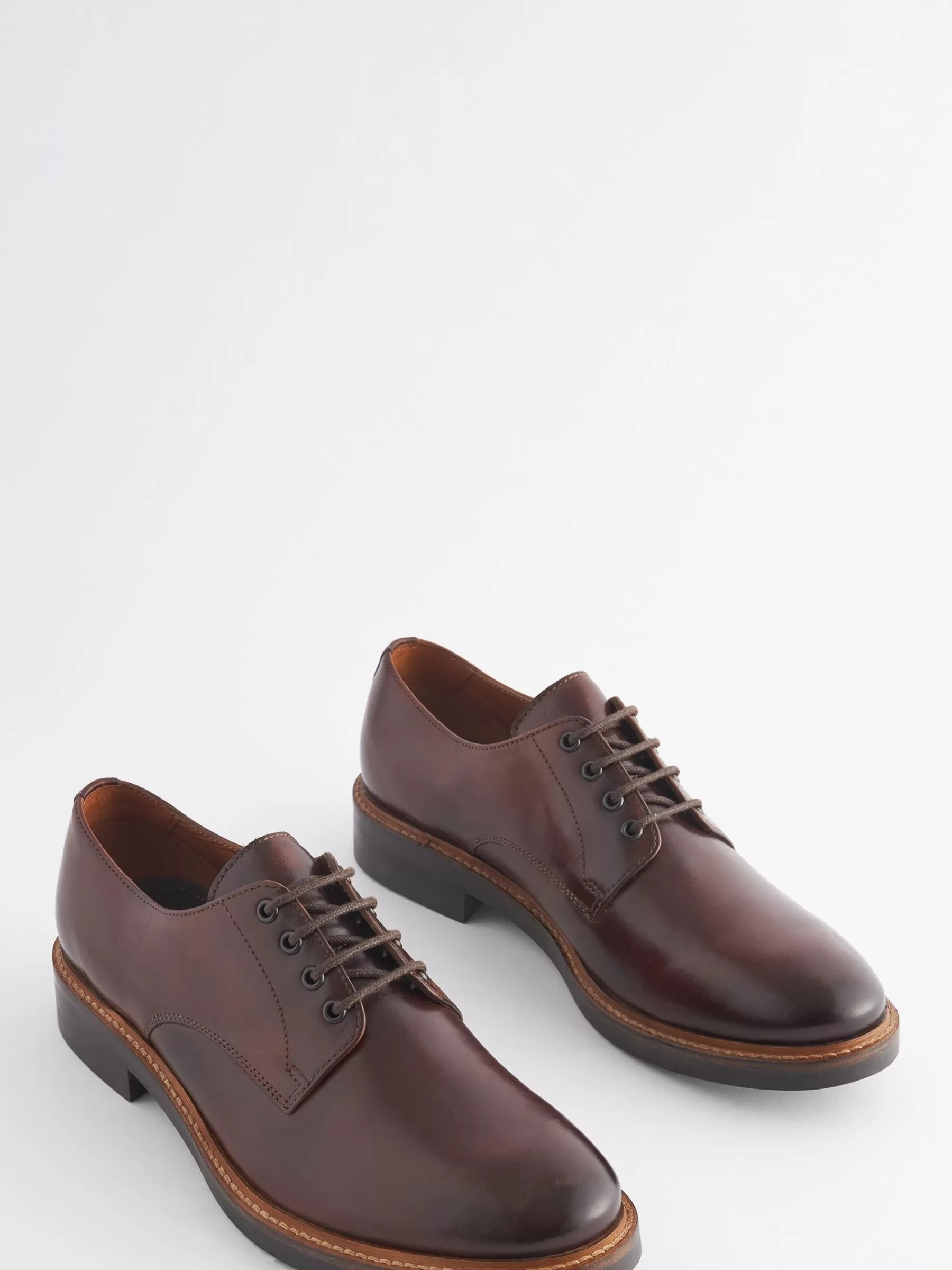 Joules Brown Leather Classic Derby Shoes BrownLeather Cheap