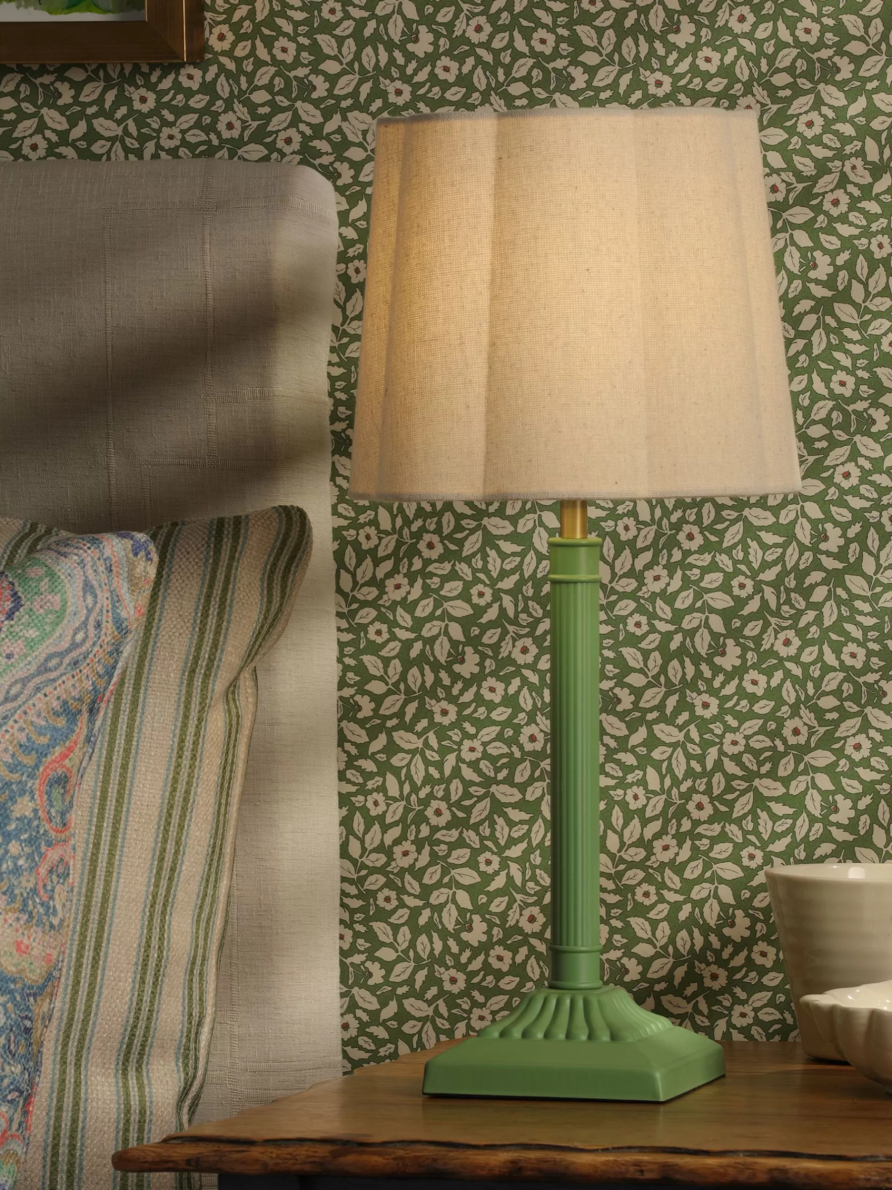 Joules Buscot Square Base Table Lamp Green Shop